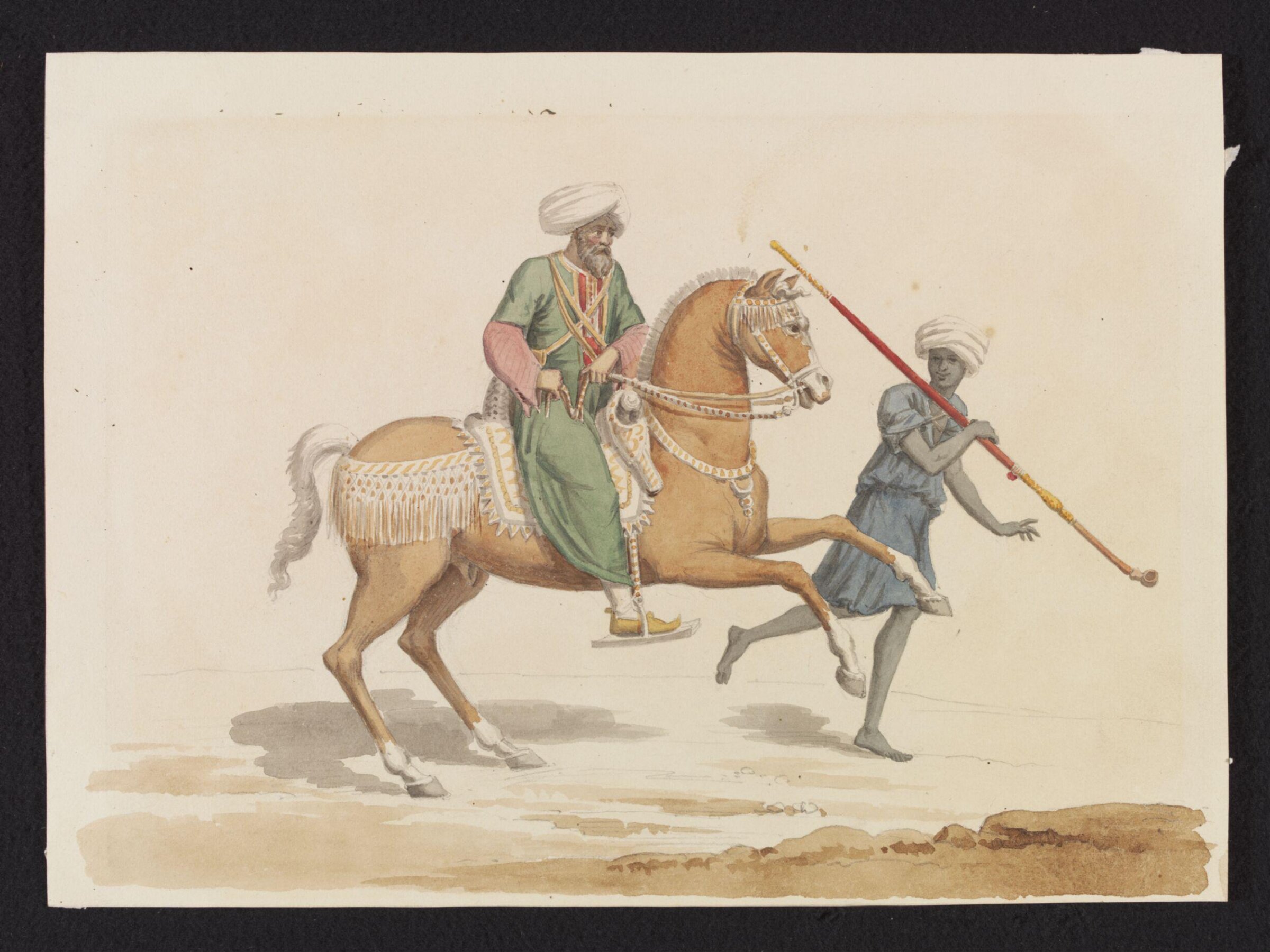 A Mounted Mamluk with his Sais [Groom], S. Bossi, 1820-1821