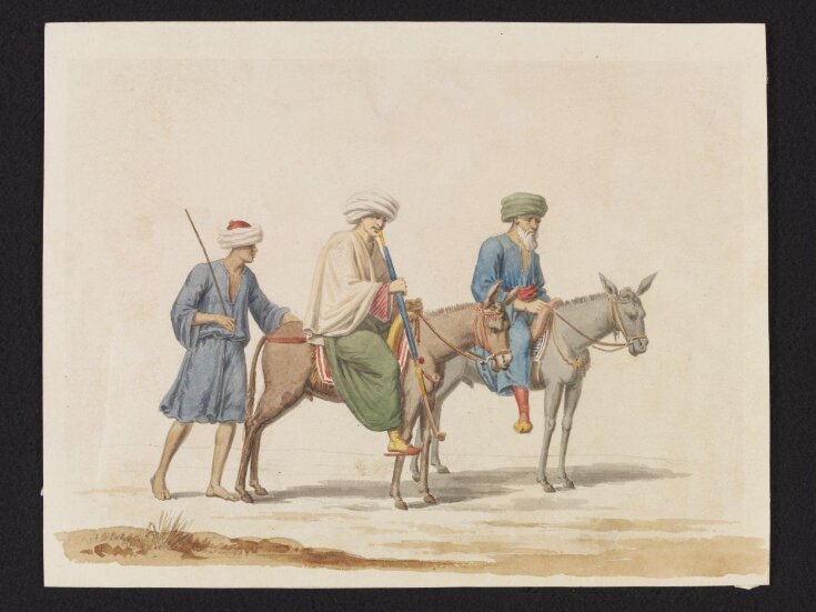 A Shaykh with his Son[?] on Mules, with their Sais [groom] top image