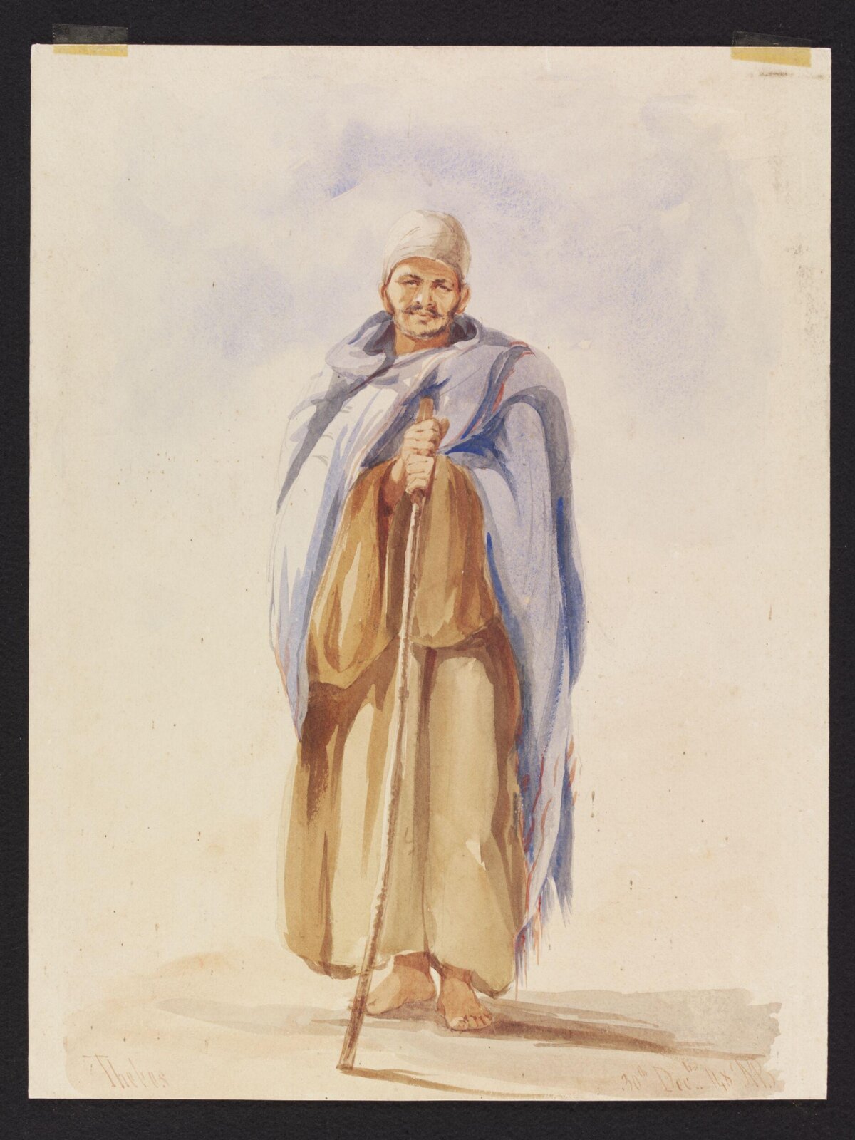 A Man with a Staff, Thebes, 1848