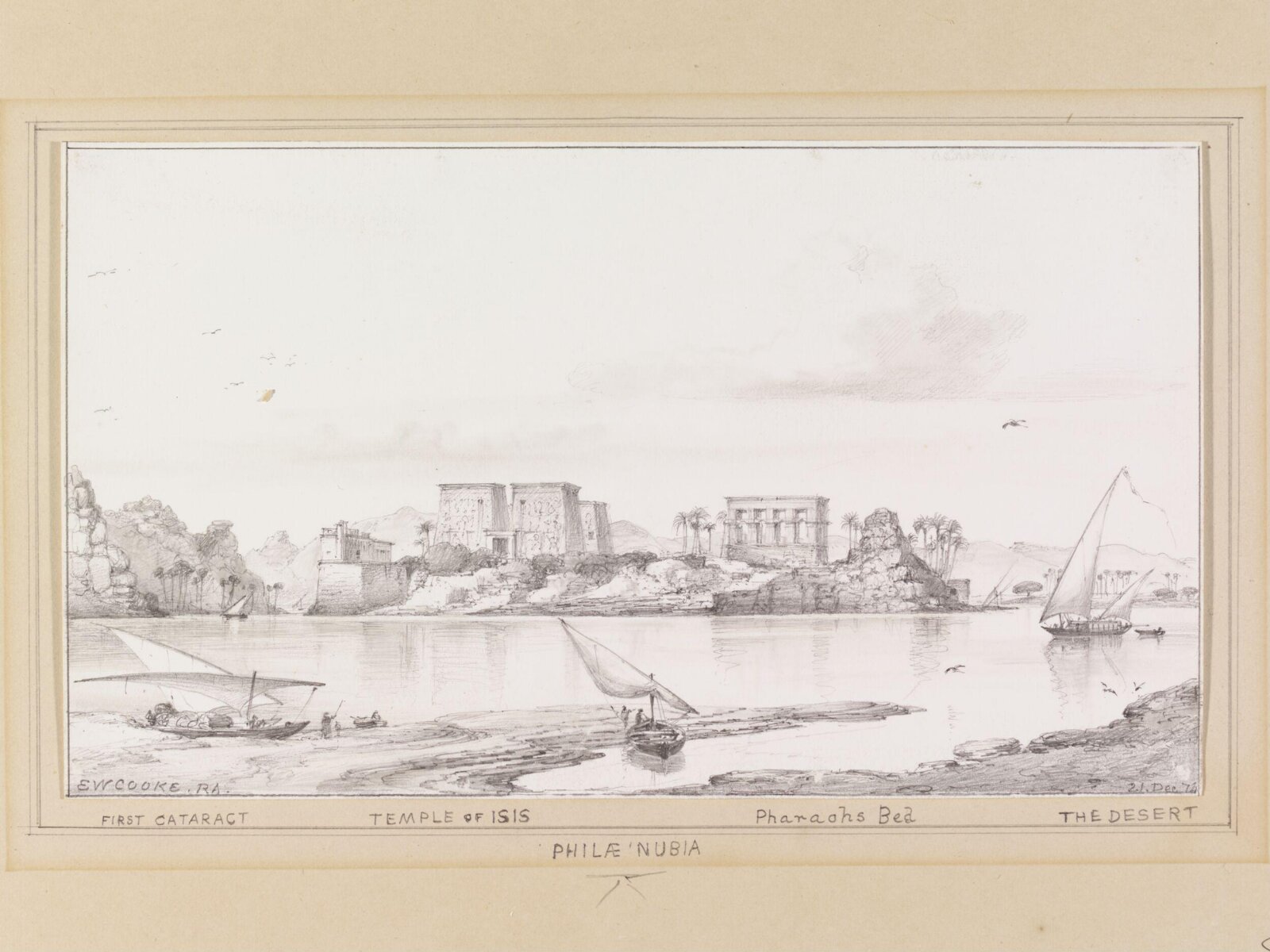 Philae Nubia, Edward William Cooke, 1874