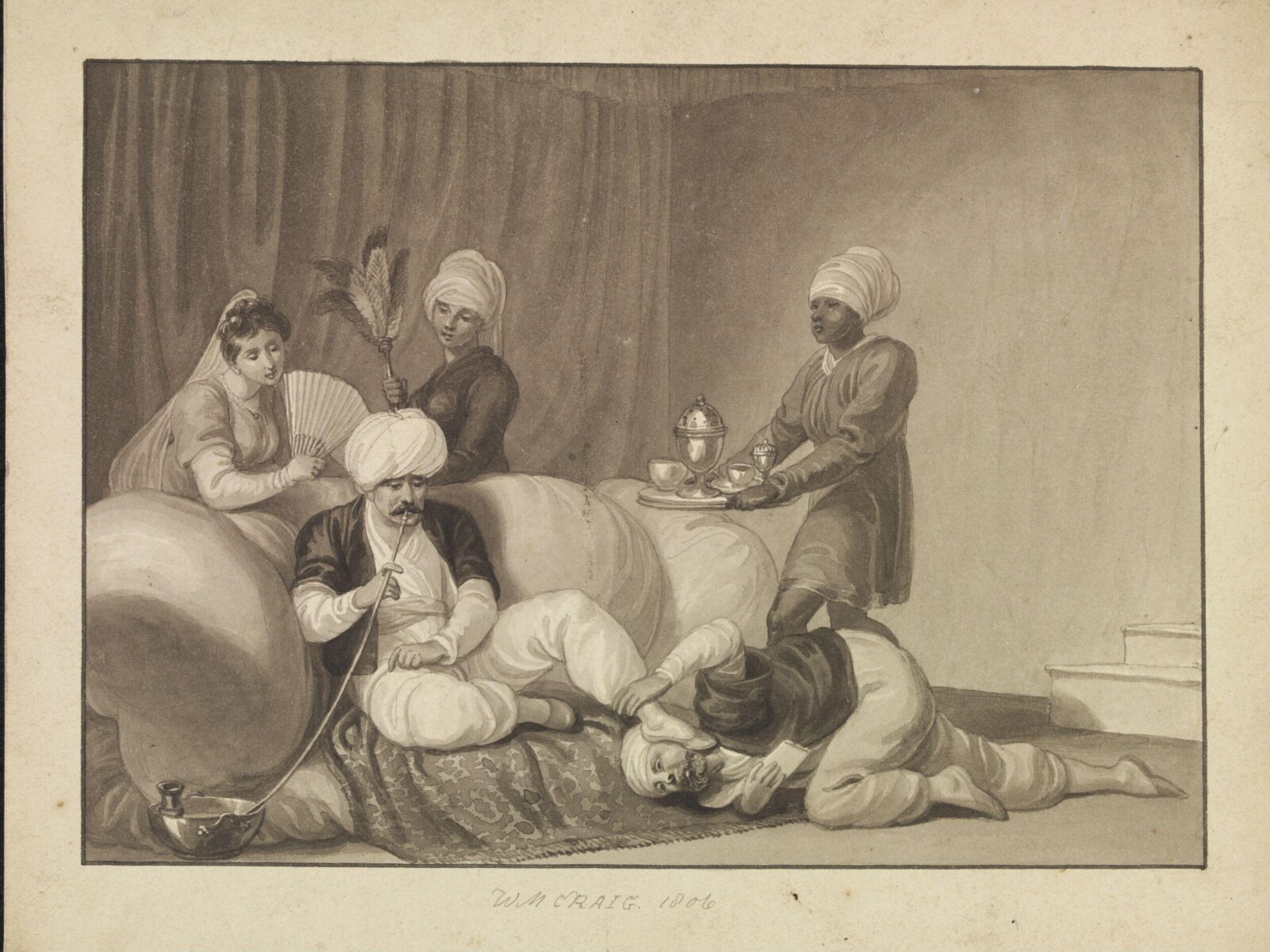 A Turkish Bashaw receiving a petition, William Marshall Craig, 1806