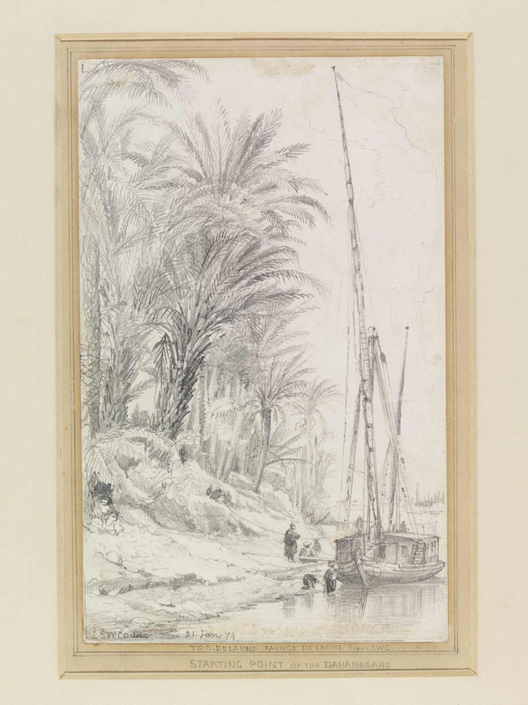 Starting point of the dahabeeahs, Edward William Cooke, 1874
