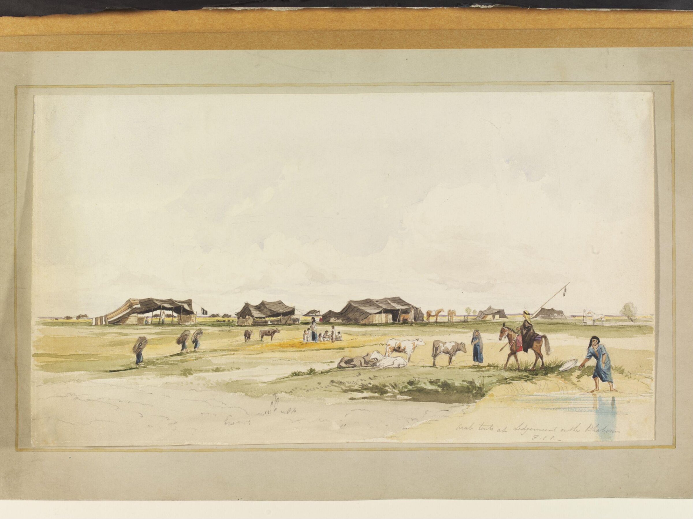 Arab tents at Ledgemeeat on the Khabour, Frederick Charles Cooper, ca. 1850