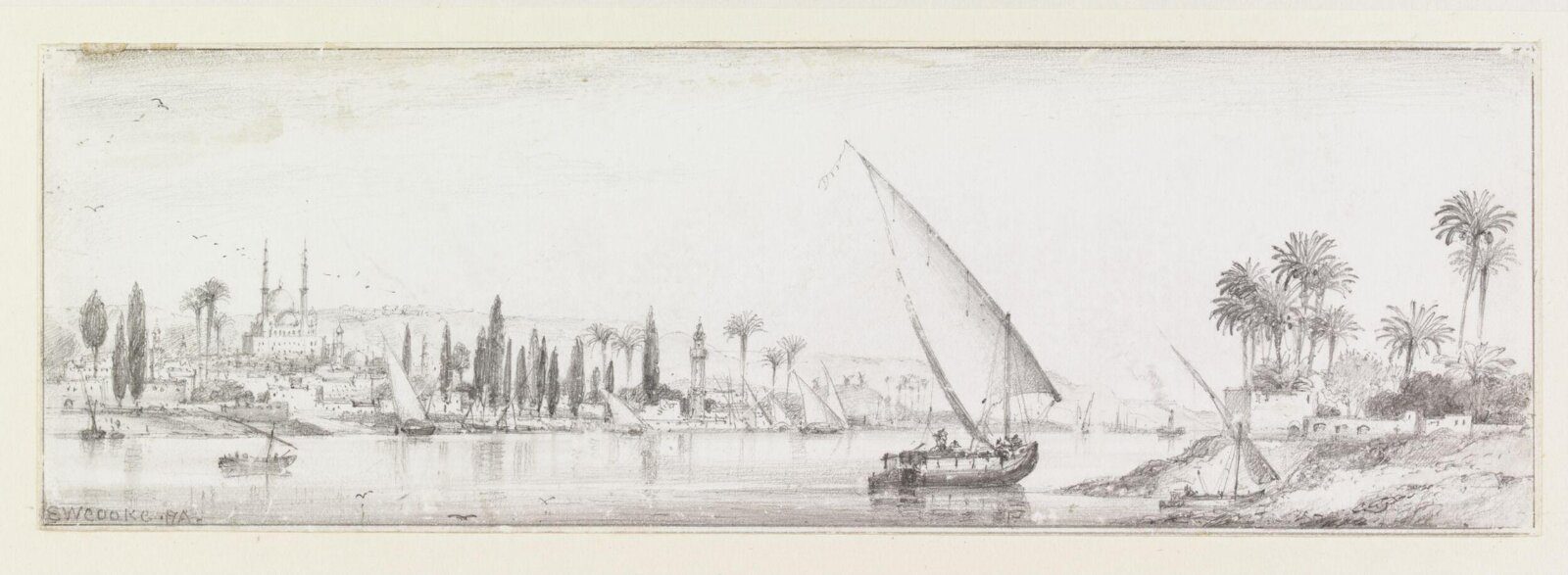Cairo from Gezeerah. Looking S., Edward William Cooke, 1874