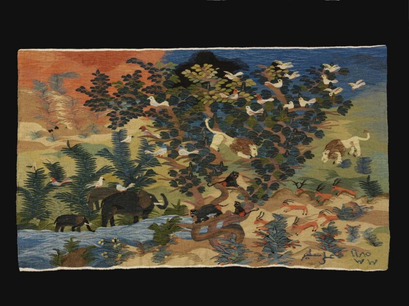 Animals by the watering hole