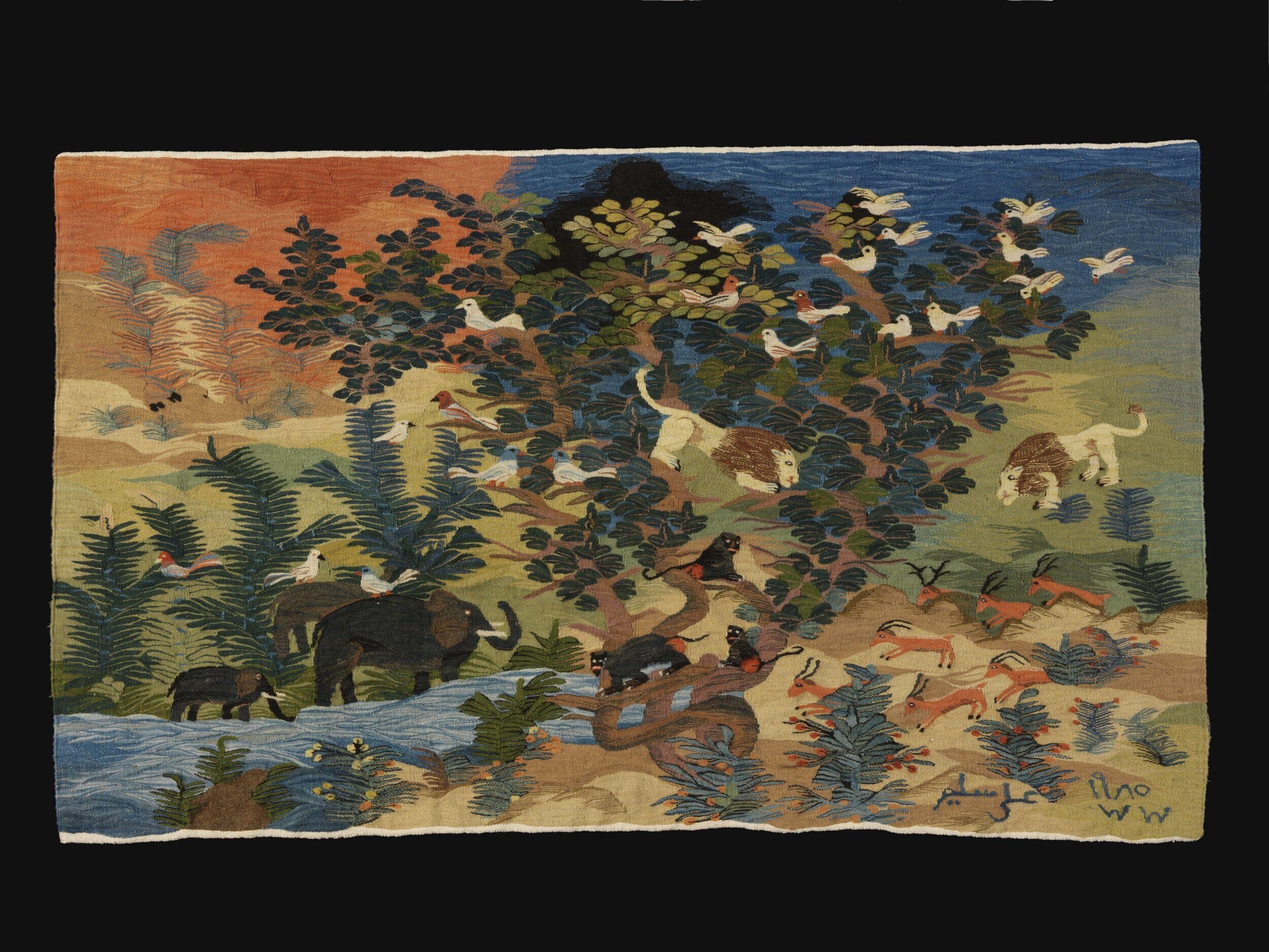 Animals by the watering hole