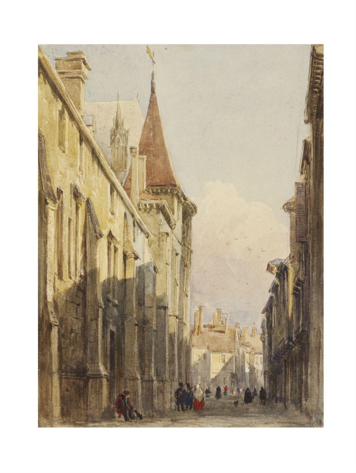 Street in Beauvais, David Cox the elder, early 19th century