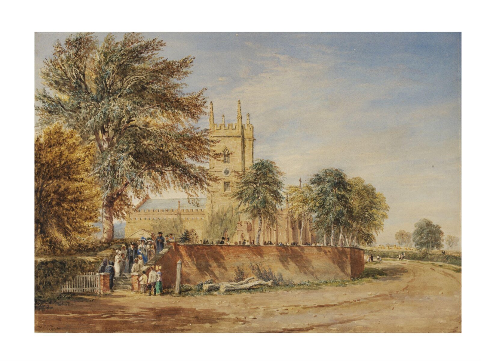 Handsworth Old Church, David Cox the elder, 1828