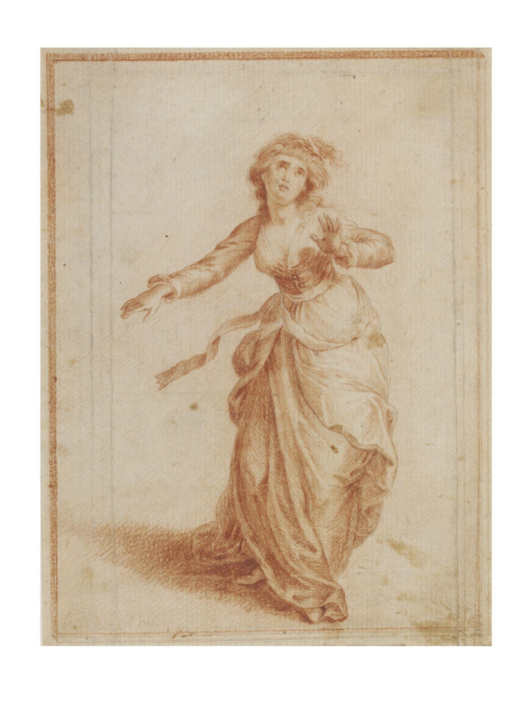 Woman with her hands outstretched, Johann David Schubert, 1786
