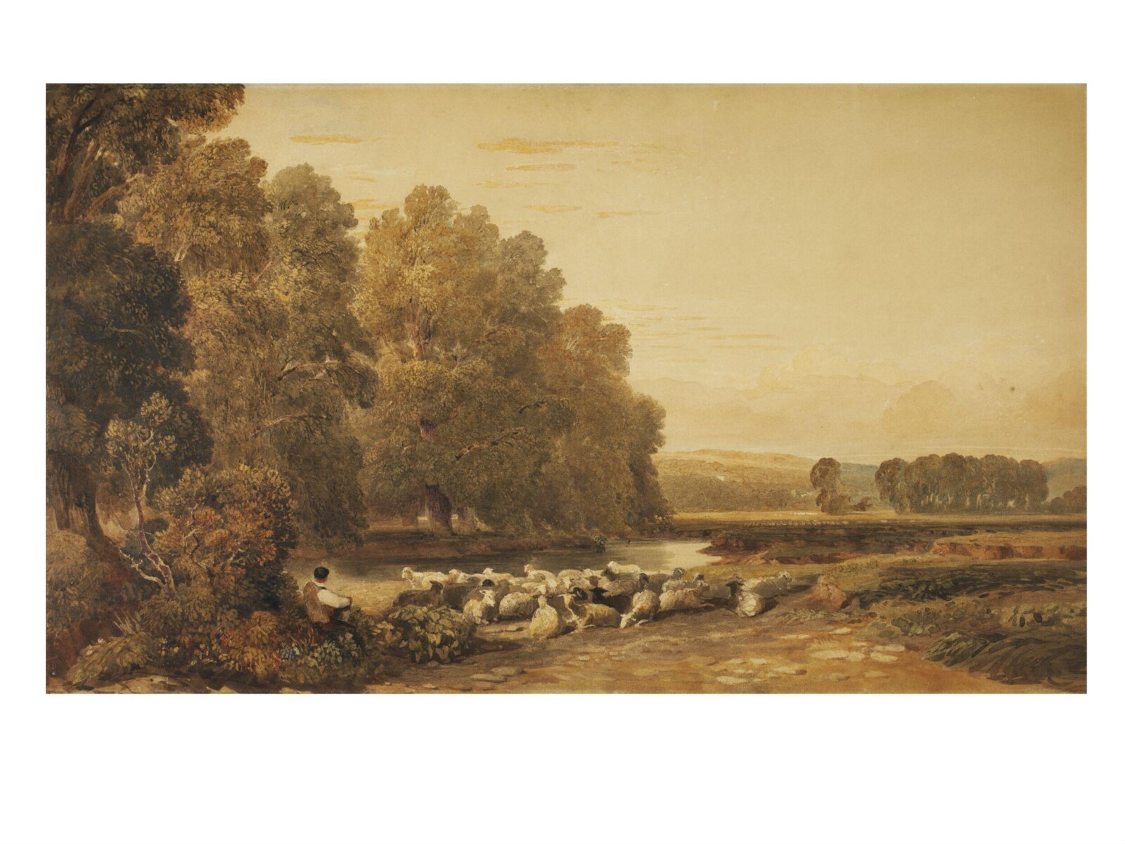 Llug Meadows, near Hereford, David Cox the elder, 1800-1859