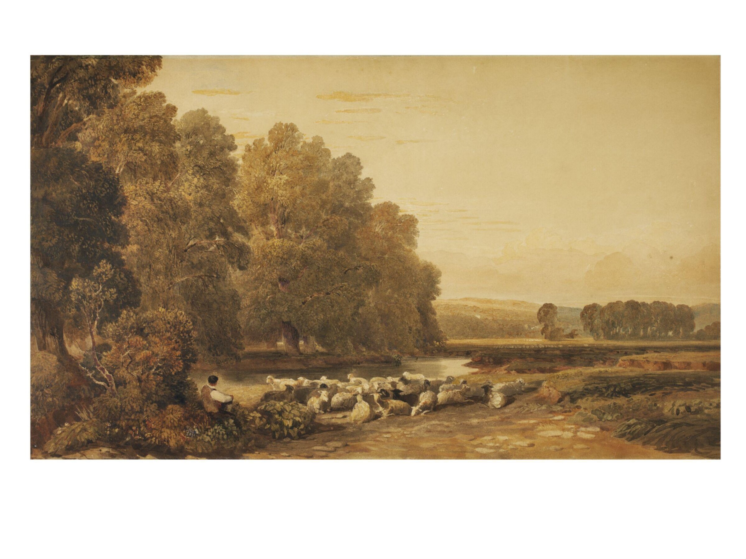 Llug Meadows, near Hereford, David Cox the elder, 1800-1859