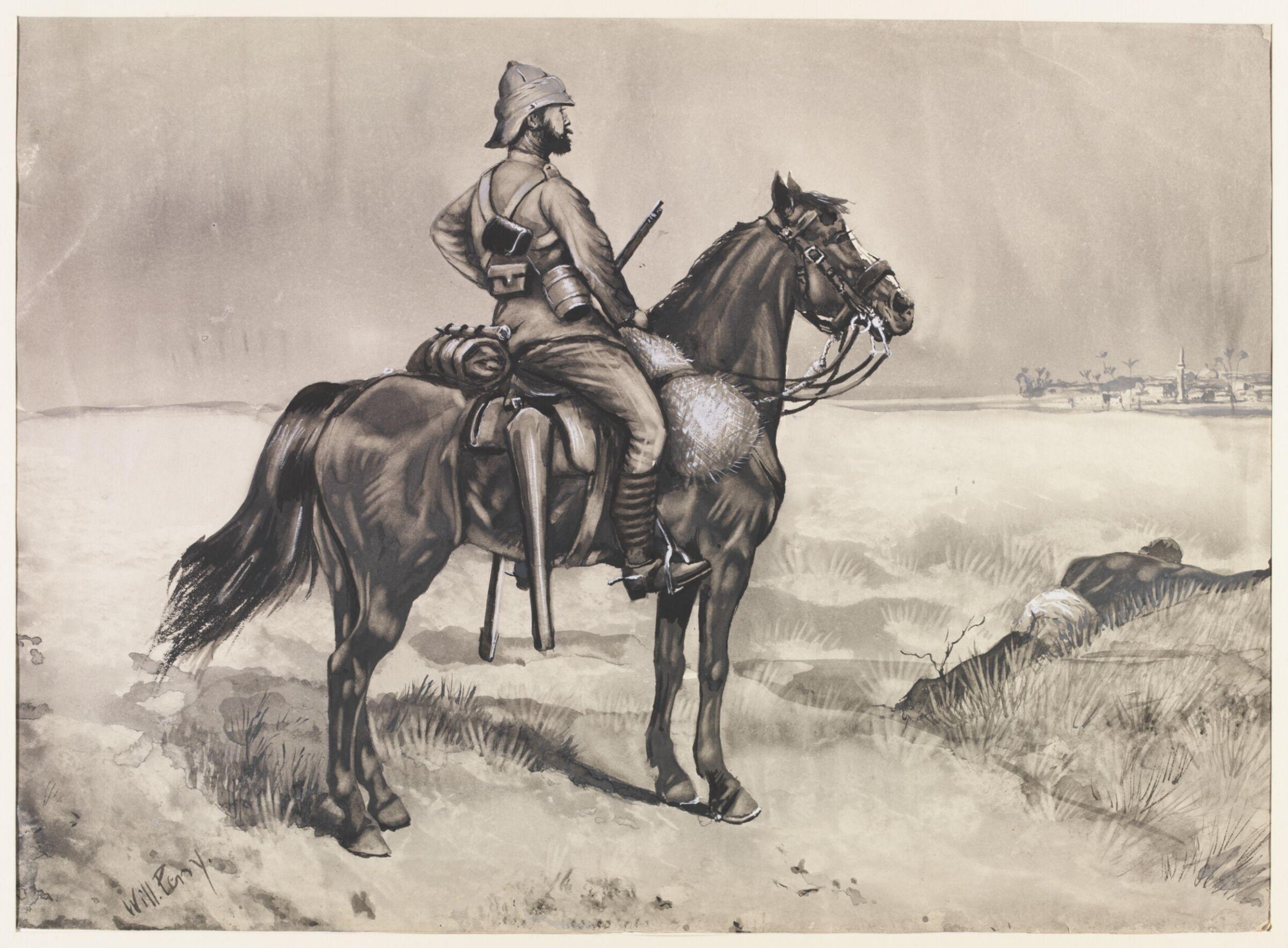 19th Hussars - Vedette at Metemneh  1885, William S. Perry, 1885