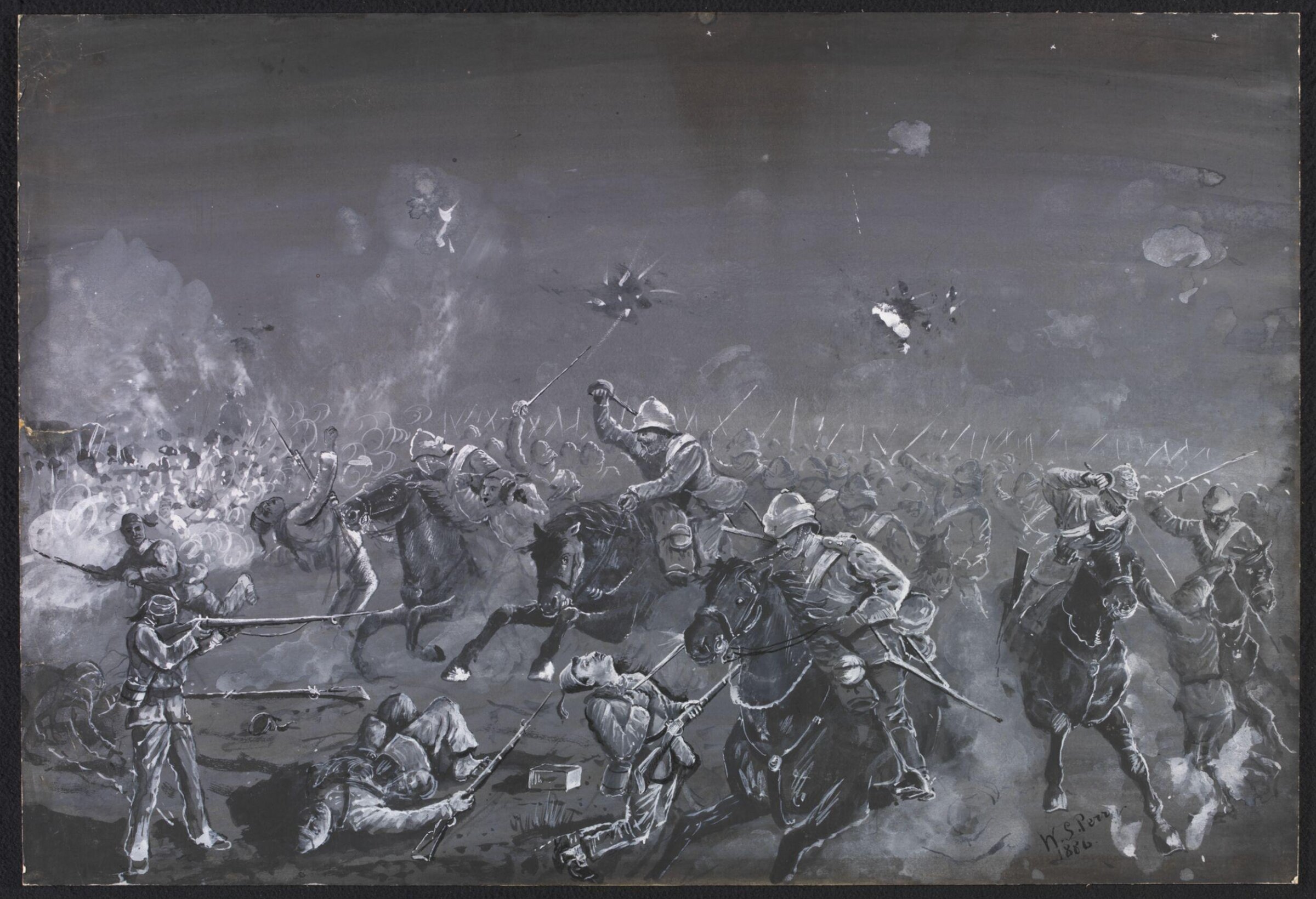 Charge of Household Cavalry at Kassassin - 1882, William S. Perry, 1886