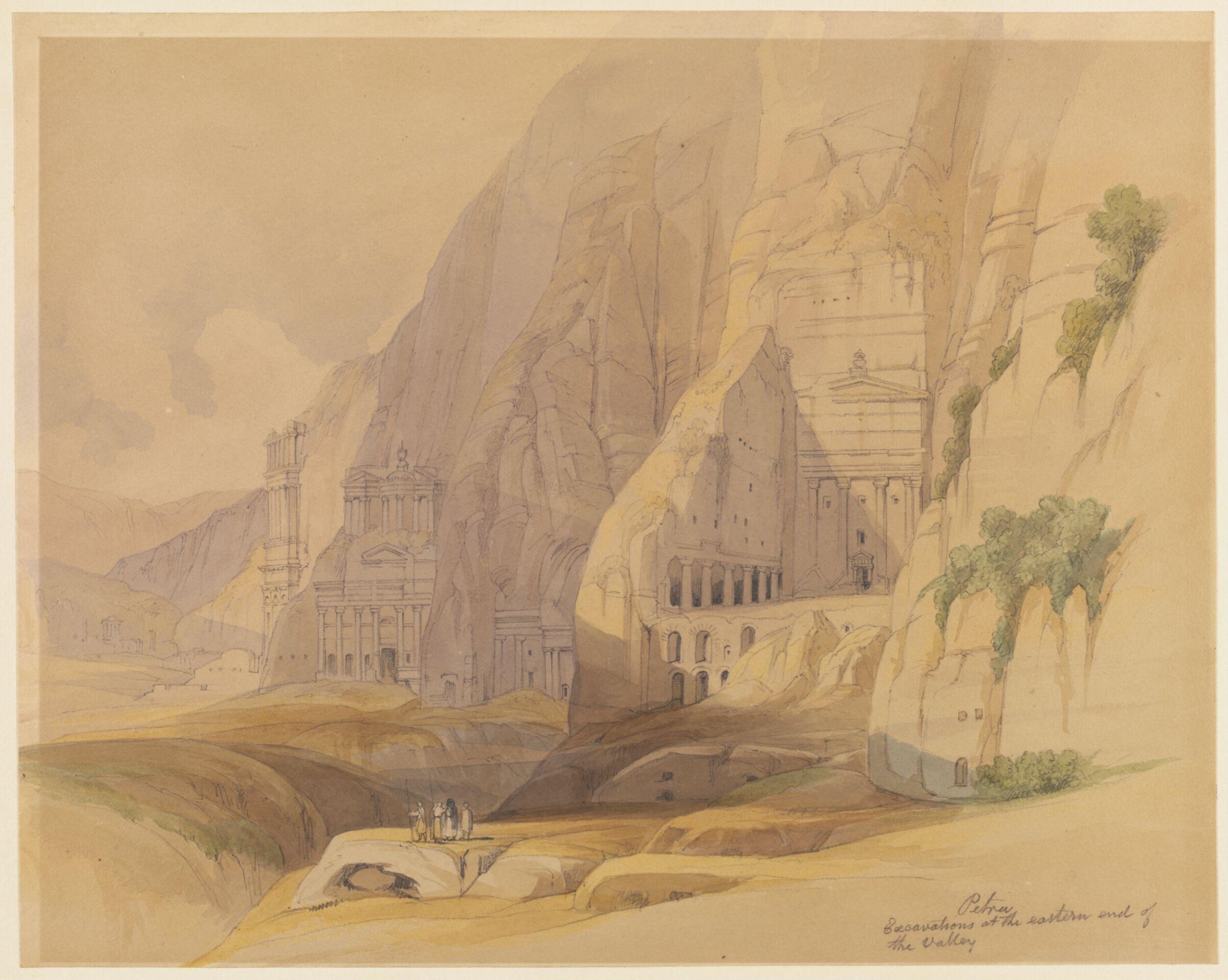 Petra  Excavations at the eastern end of the Valley, Cornelius Pearson, after 1849