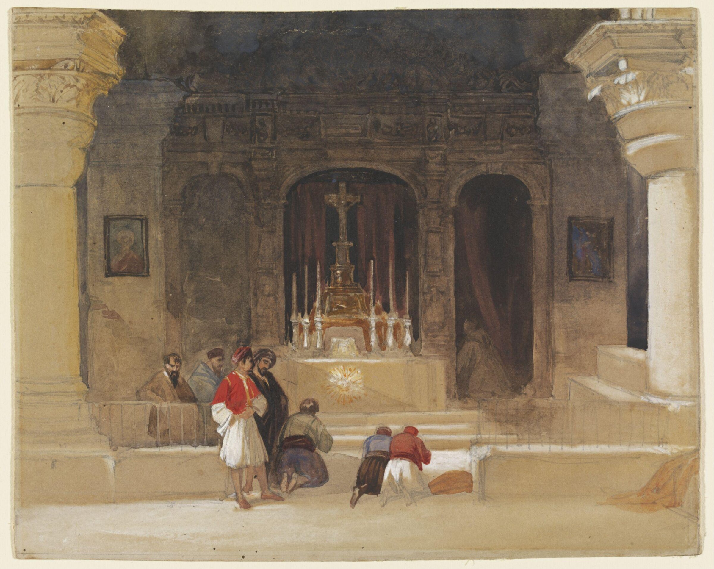 Chapel of St. Helena, Crypt of the Holy Sepulchre, Jerusalem, David Roberts