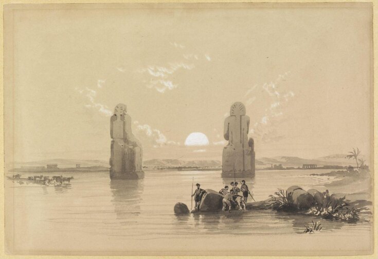 Colossal Statues in the Plain of Thebes, during the Inundation of the Nile top image