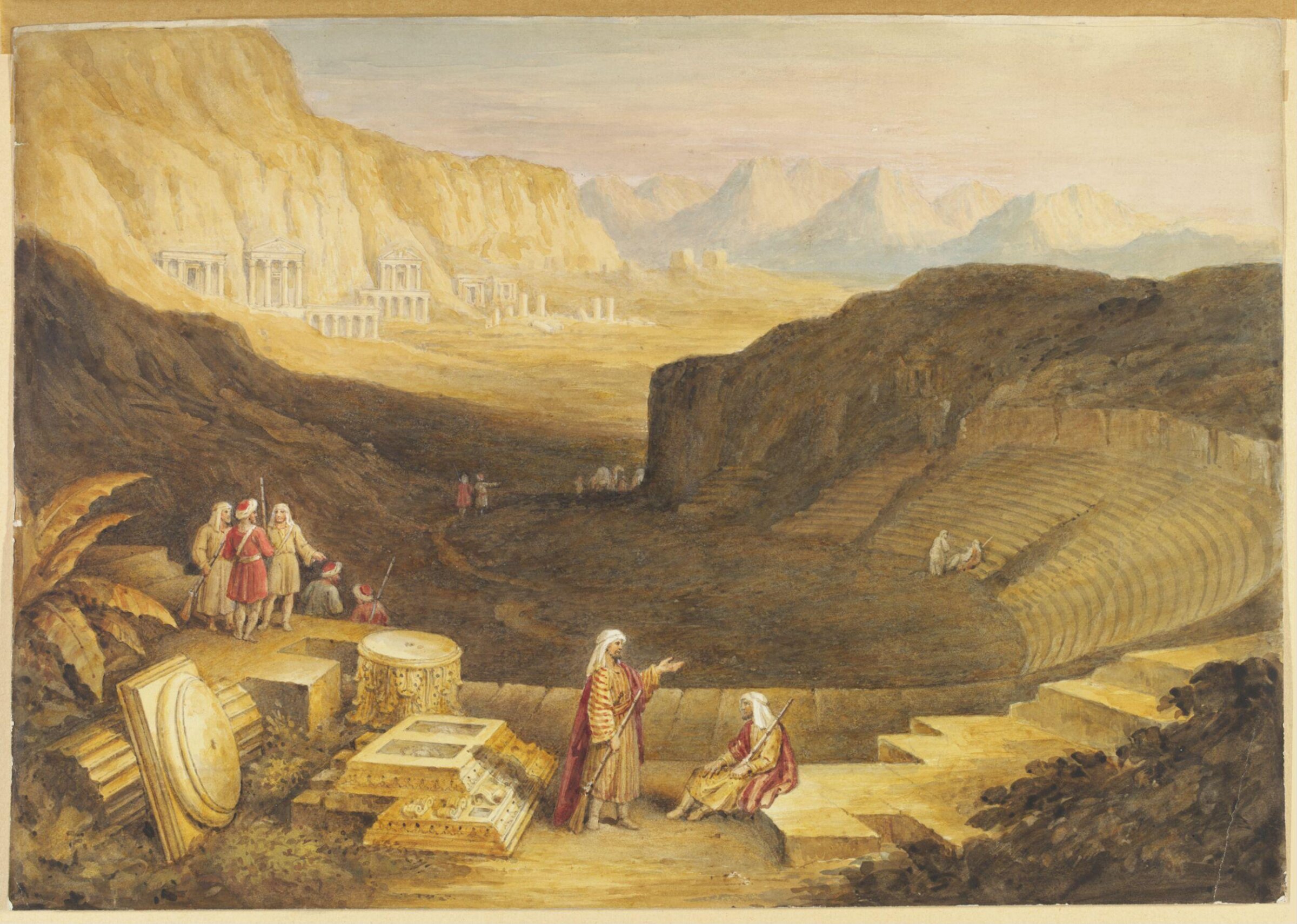 View of Petra from the top of the Theatre, Дэвид Робертс, ок. 1840