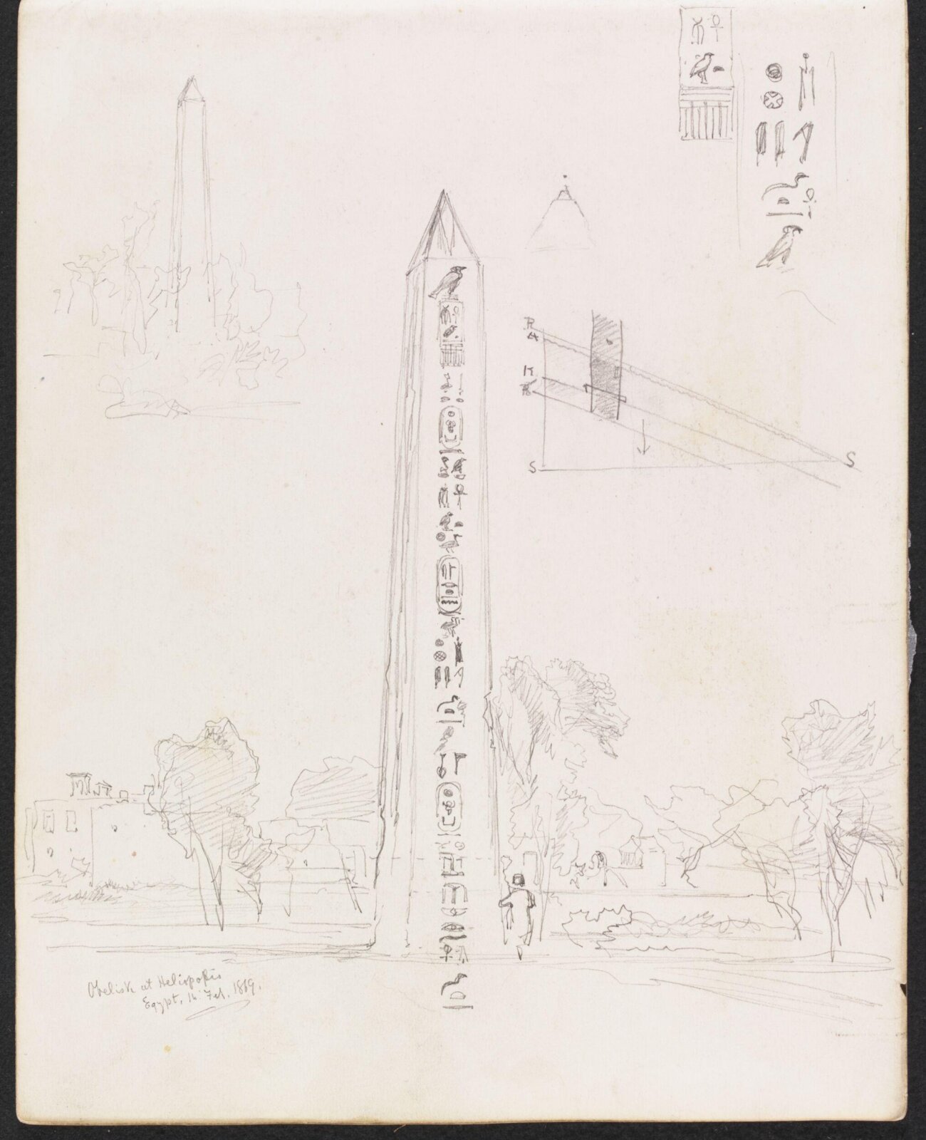 Obelisk at Heliopolis, William Simpson, 1869