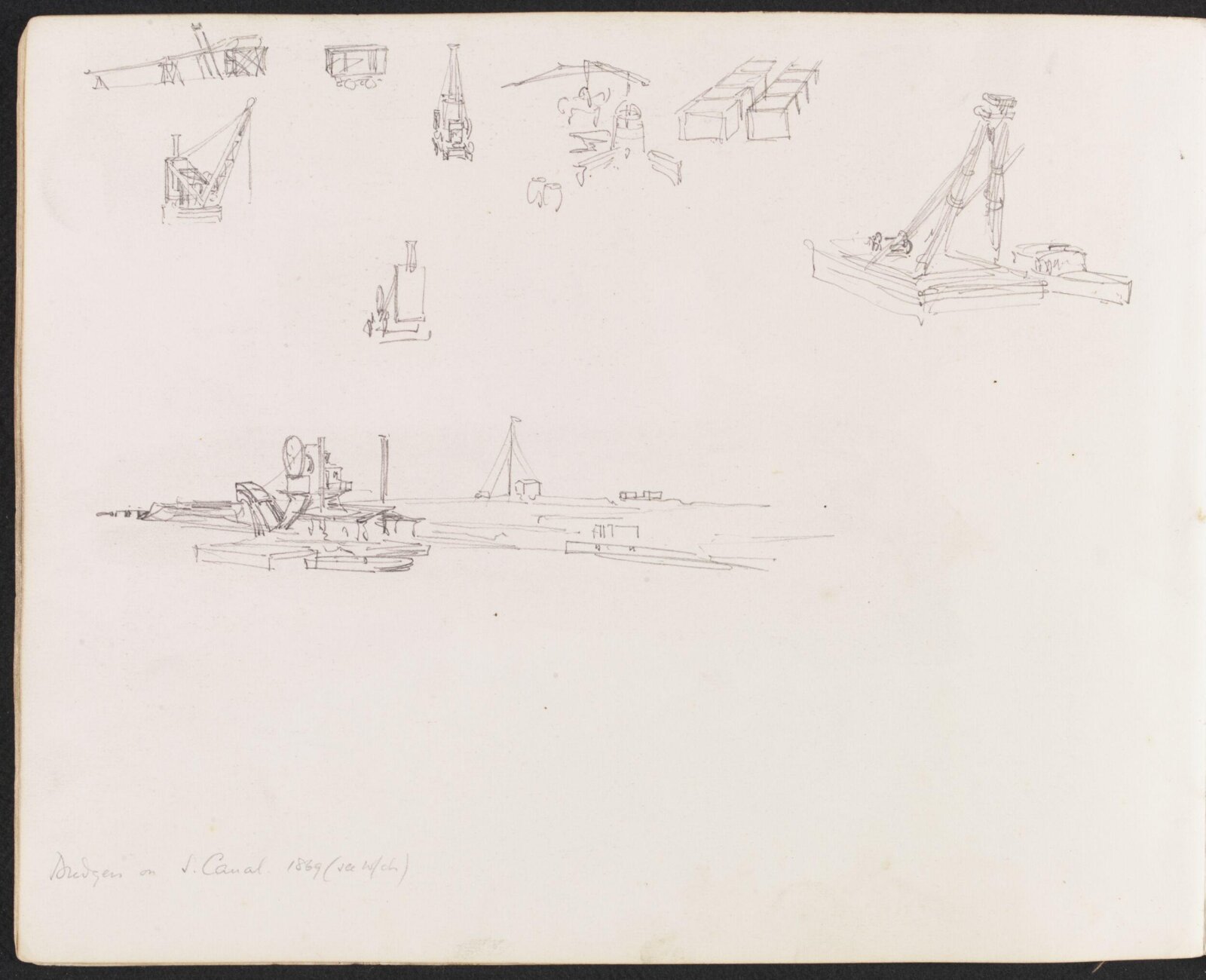 Dredgers on the Suez Canal, William Simpson, 1869