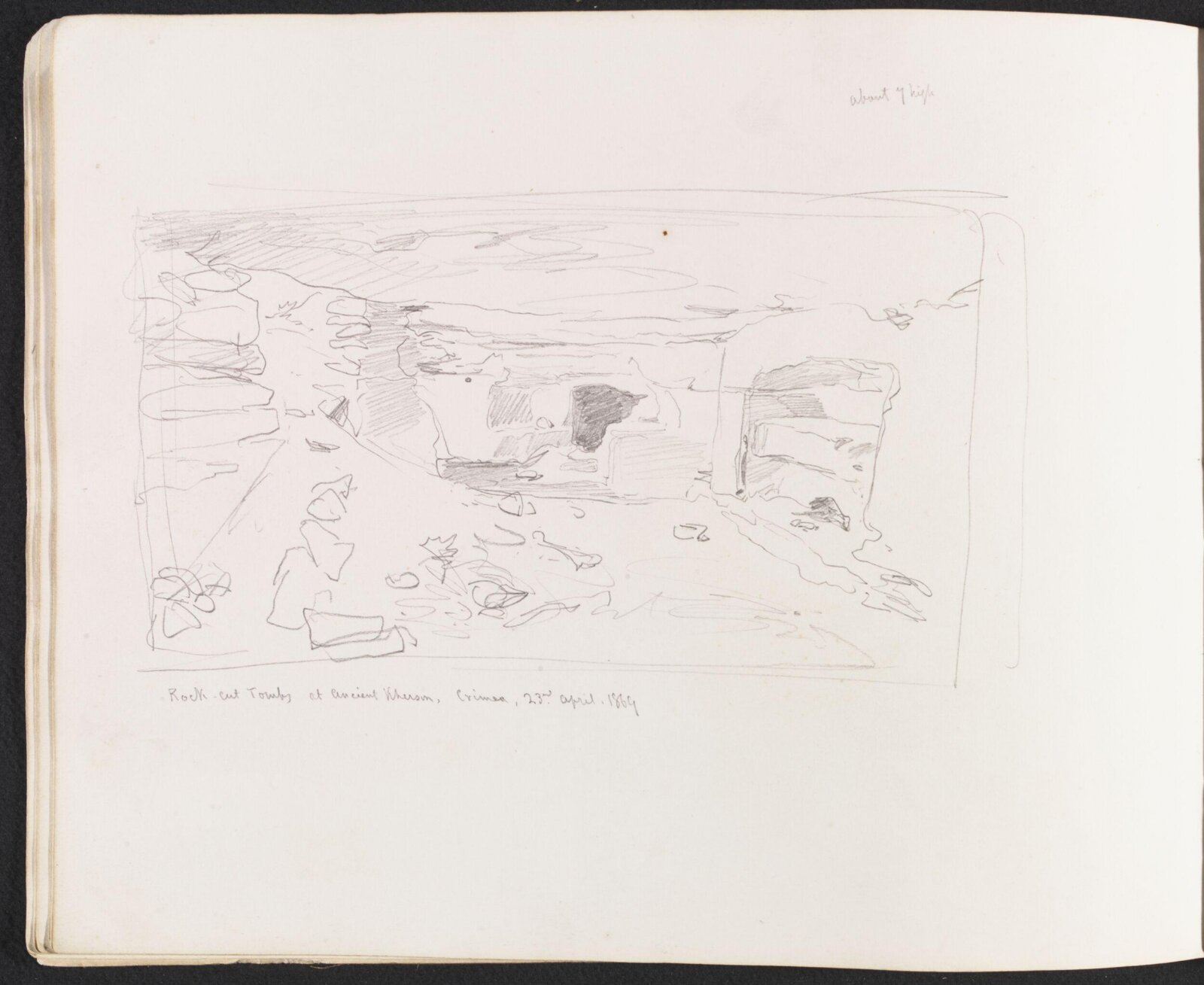 Rock-cut Tombs at Ancient Kherson, William Simpson, 1869