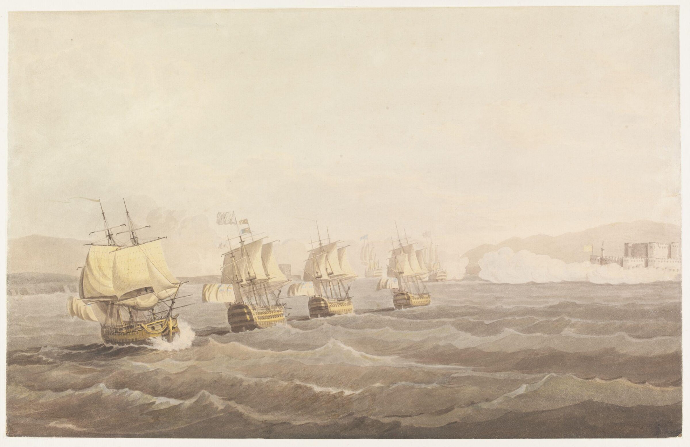 The Passage of Admiral Duckworth's Fleet in 1806-07 through the Dardanelles', Francis B. Spilsbury, ca. 1807