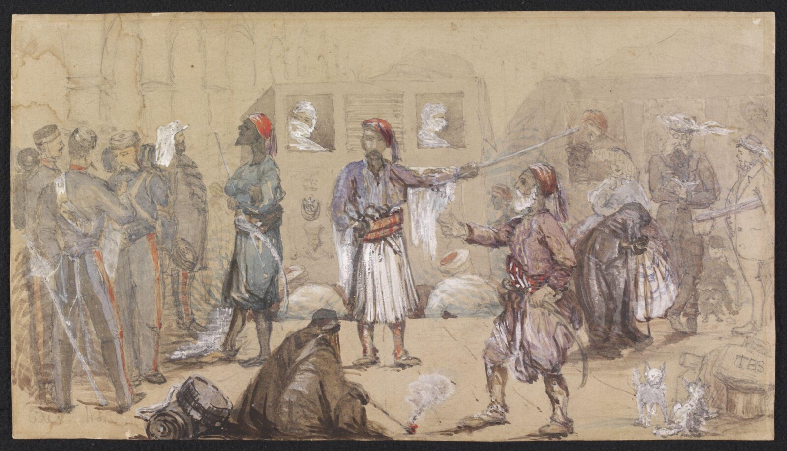 Railway Station, Alexandria, T. B. S., 1857