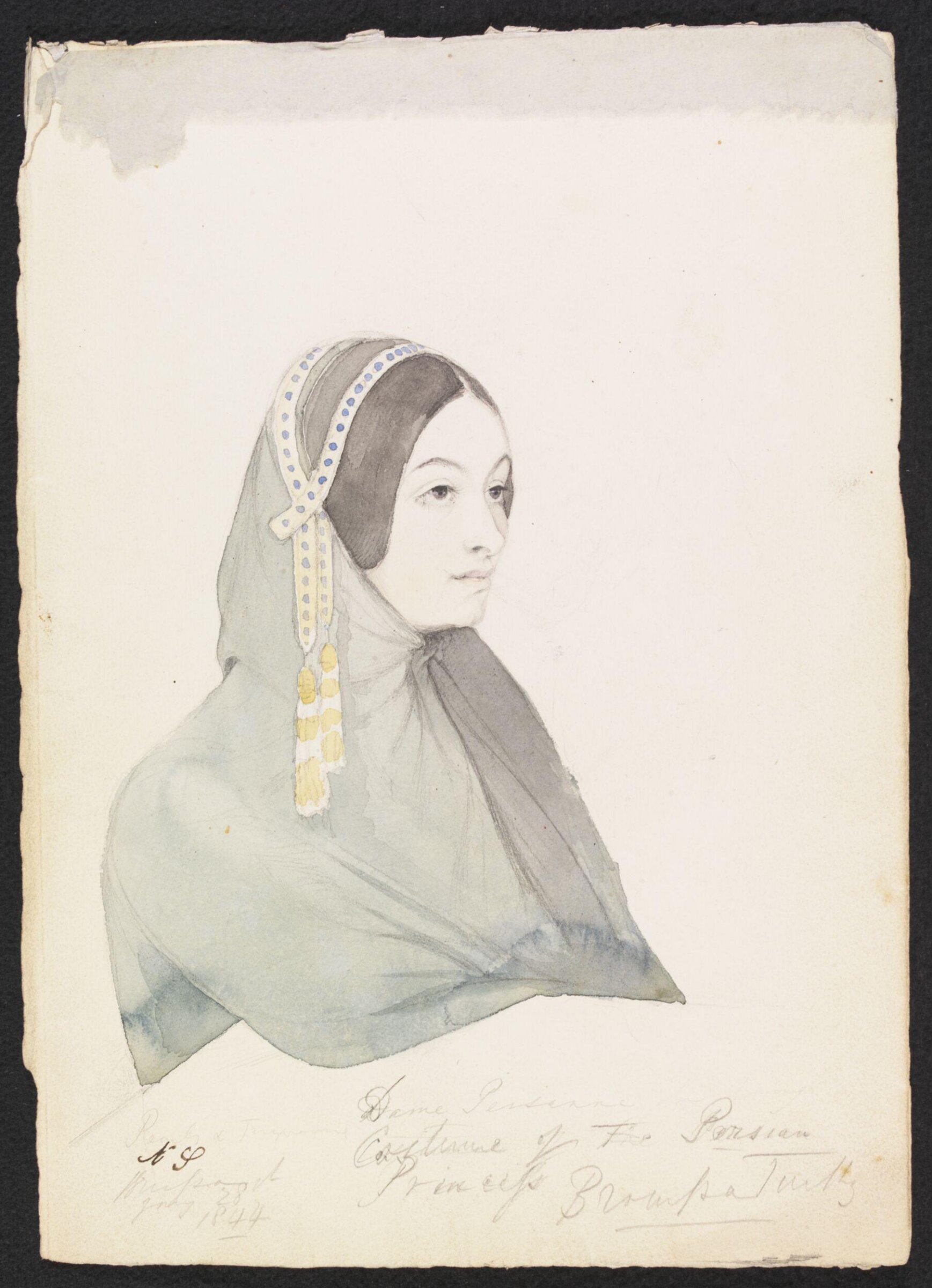 Costume of the Persian Princess Broussa Turkey, Godfrey Thomas Vigne, 1844
