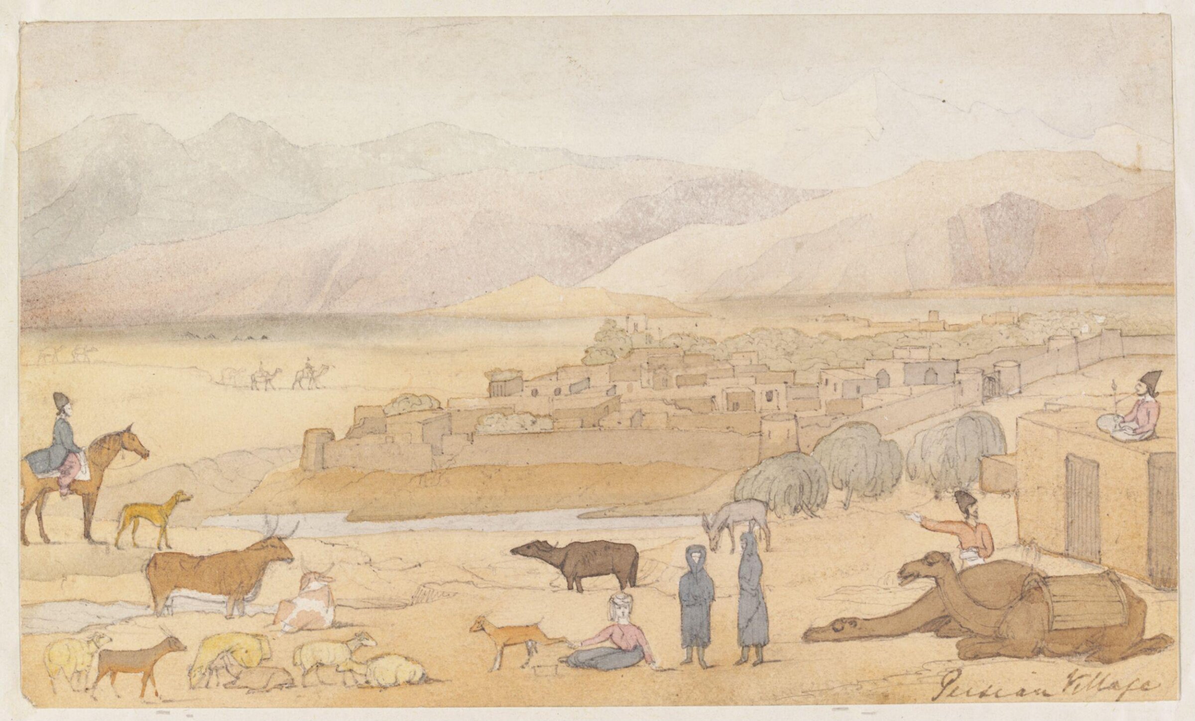 Persian Village, Godfrey Thomas Vigne, 1833