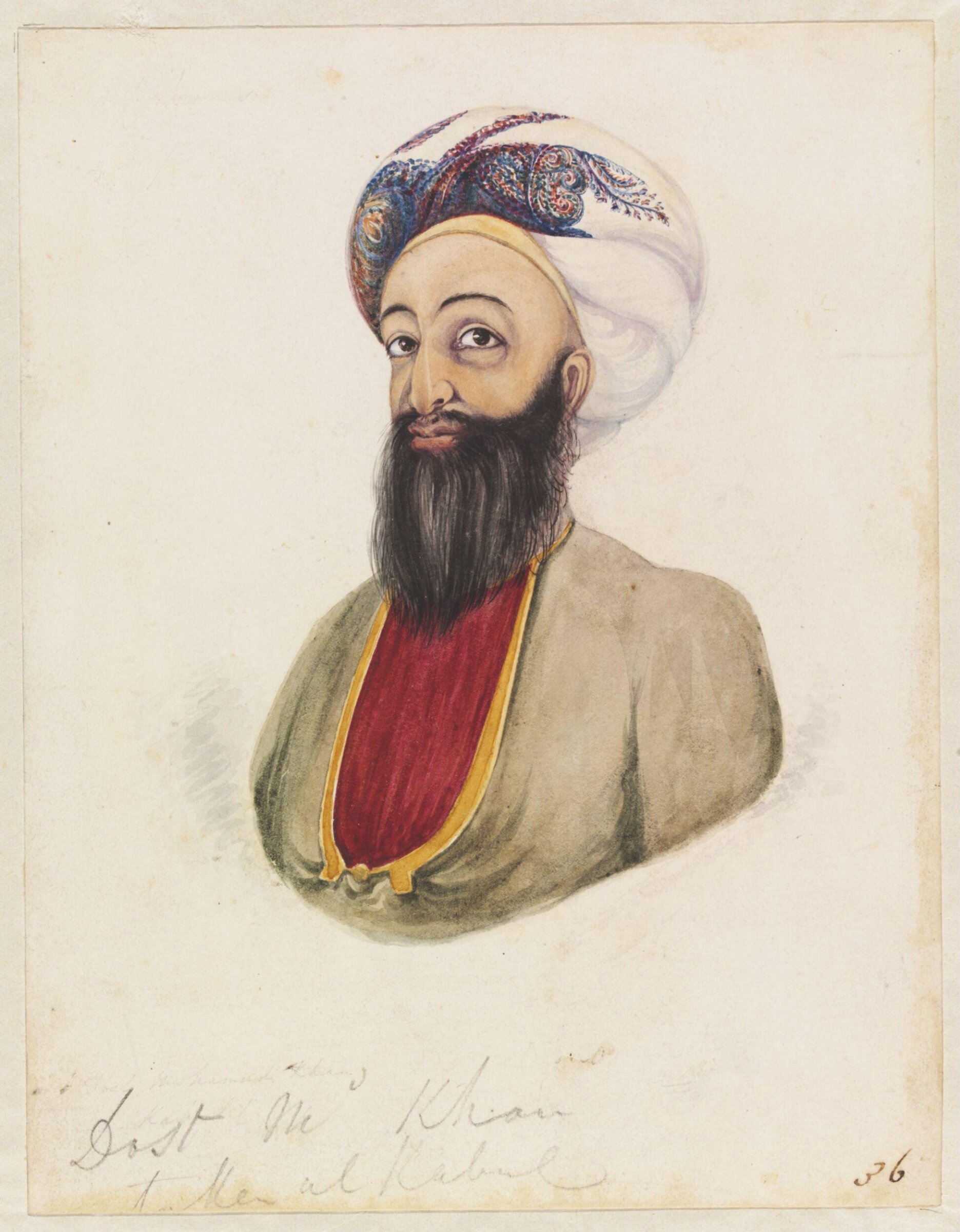 Dost Md Khan taken at Kabul, Godfrey Thomas Vigne, 1835-1838