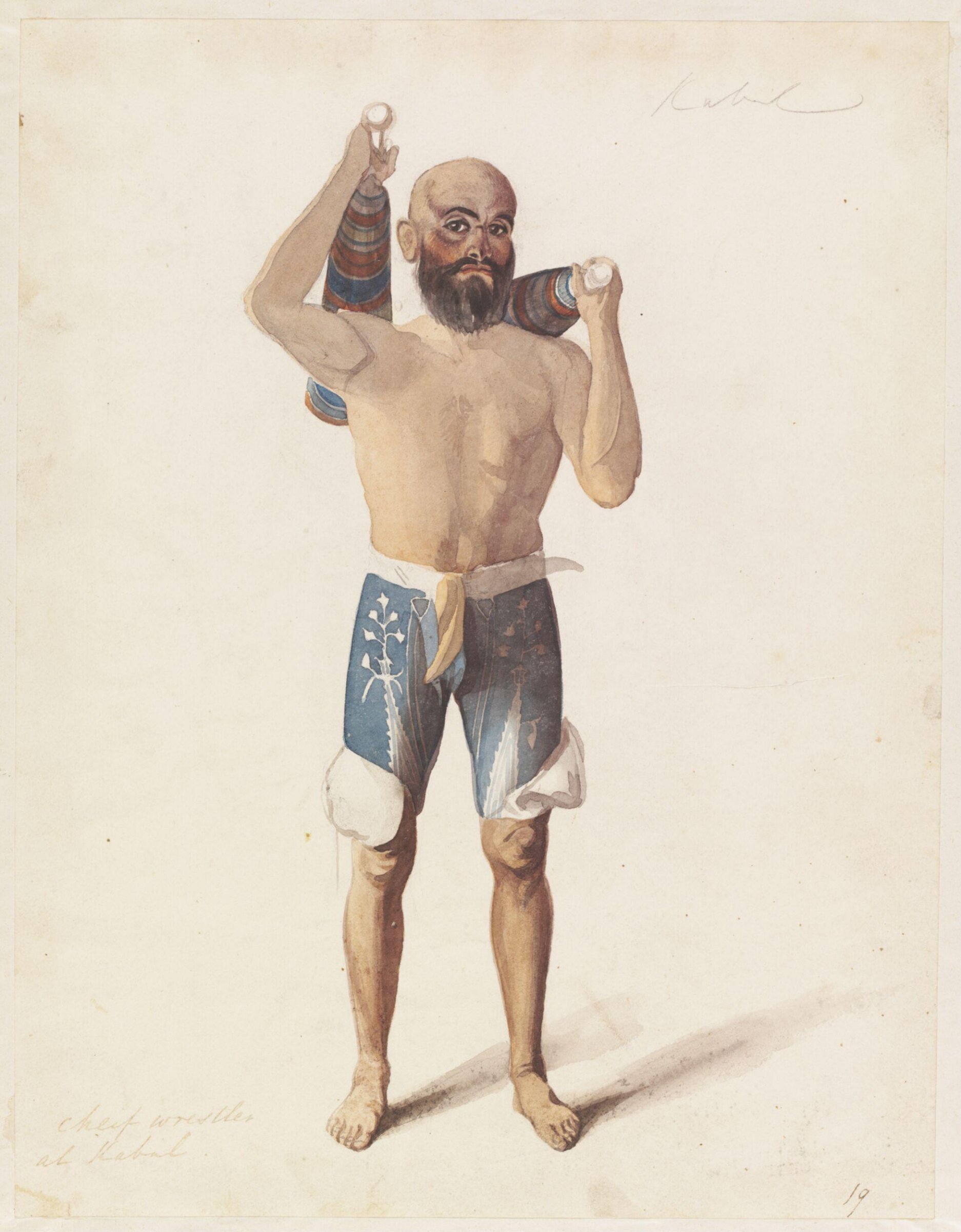Cheif [sic]wrestler at Kabul, Godfrey Thomas Vigne, 1835-1838