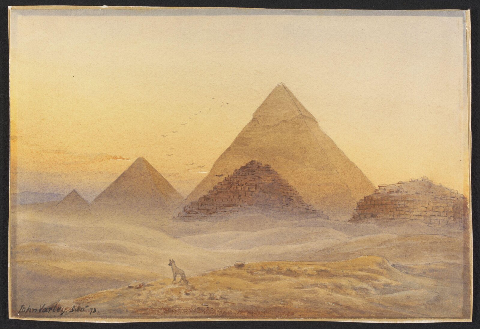 Pyramids at Giza, John Varley the Younger, 1873