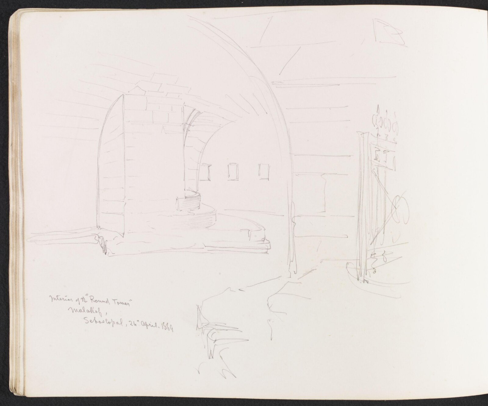 Interior of the Round Tower, William Simpson, 1869
