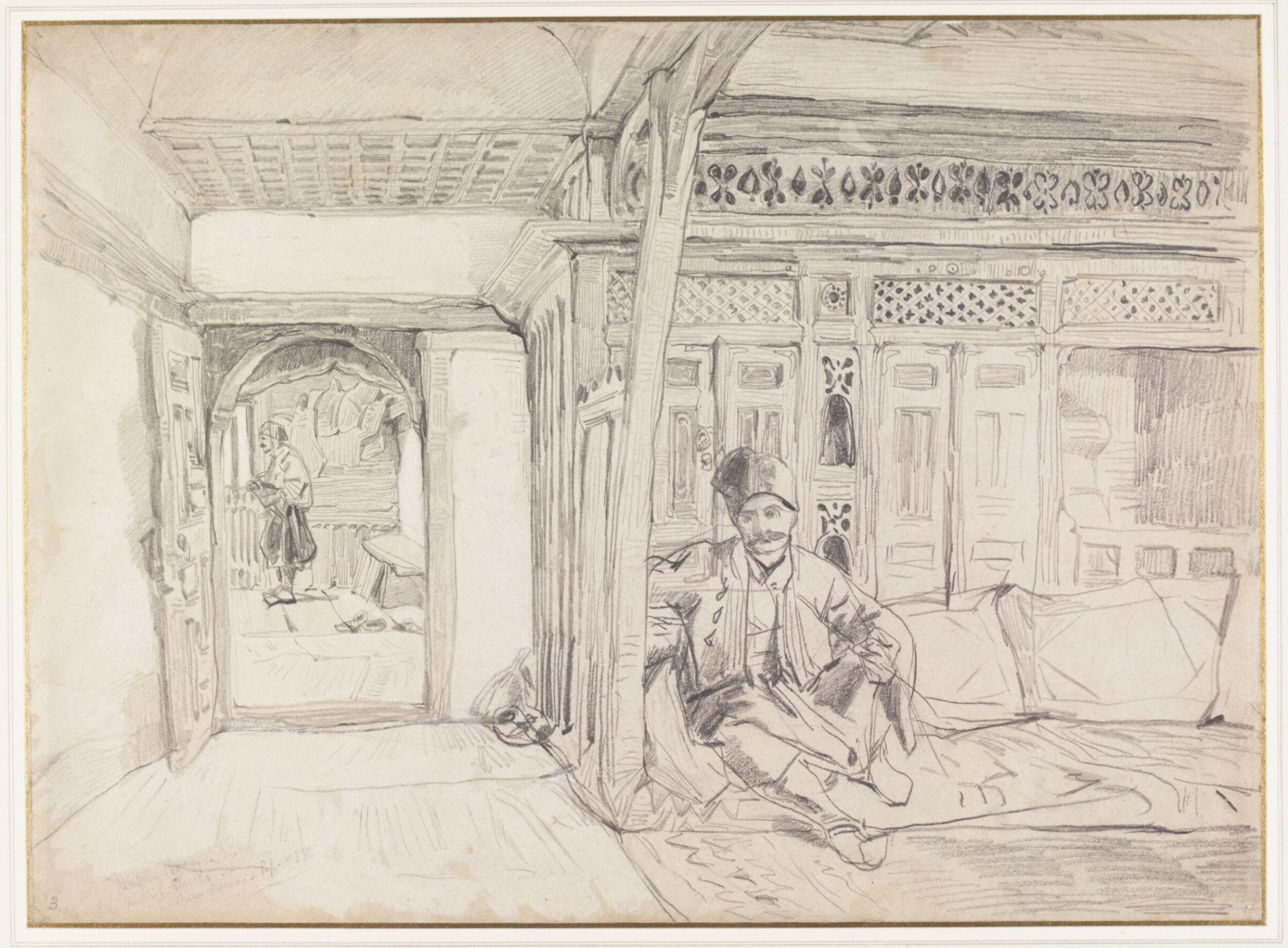 Reception Room in the house of the Turkish Pascha - New Orsova, John Richard Coke Smyth, 1835