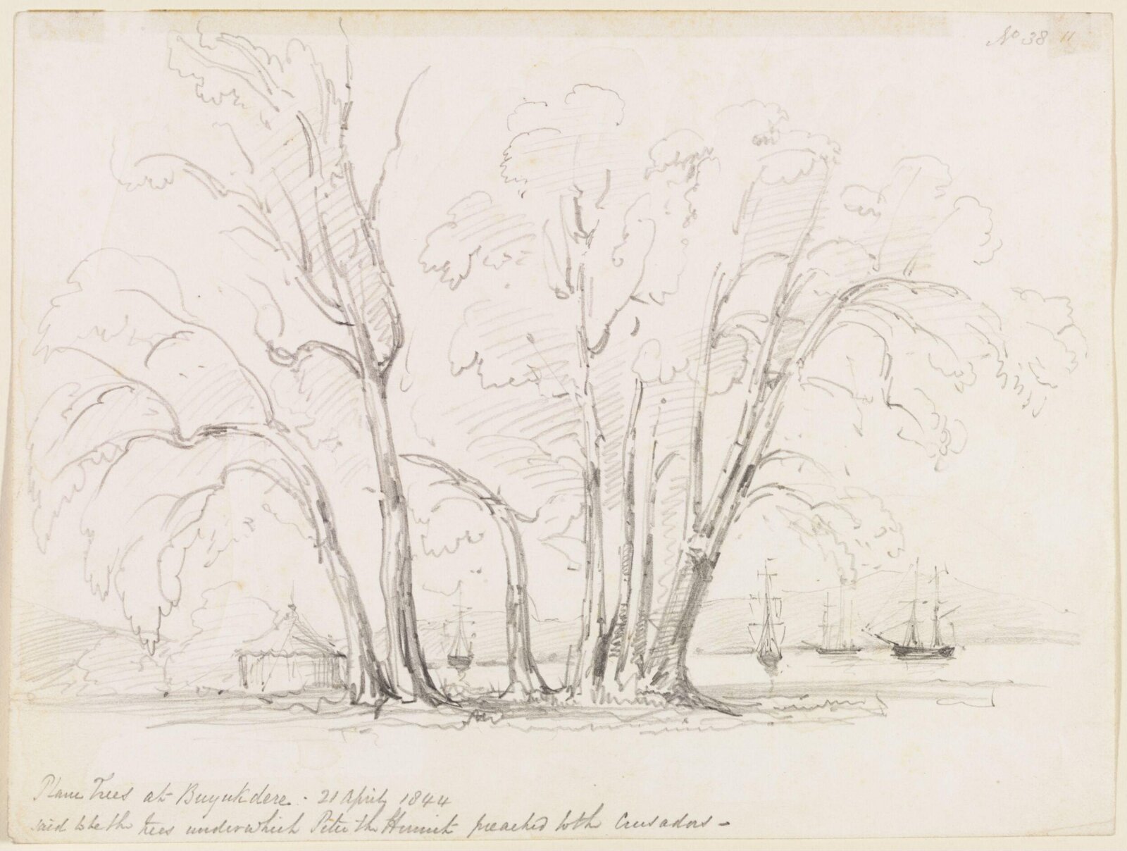 Plane Trees at Buyukdere, George Scharf, 1844