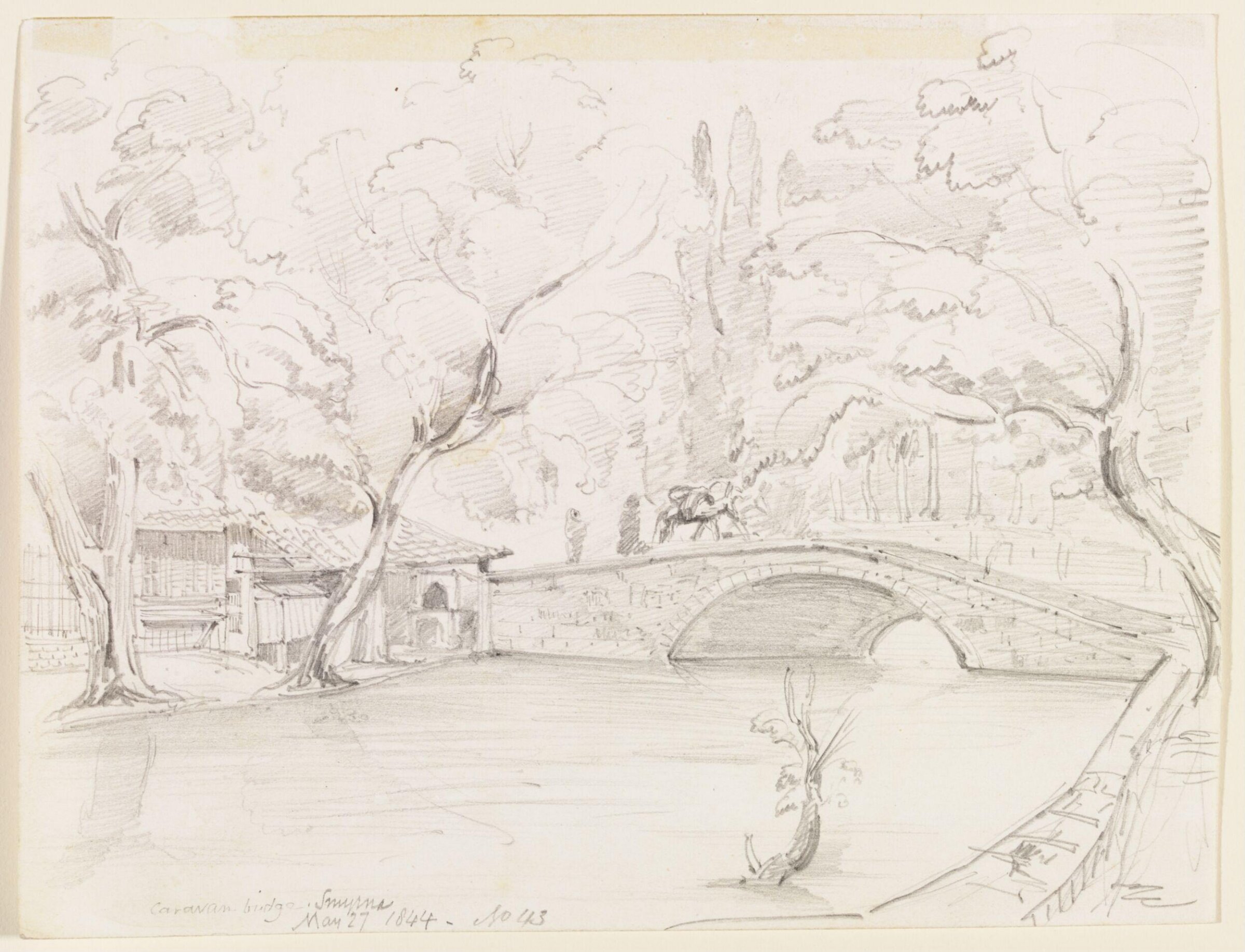 Caravan Bridge  Smyrna, George Scharf, 1844