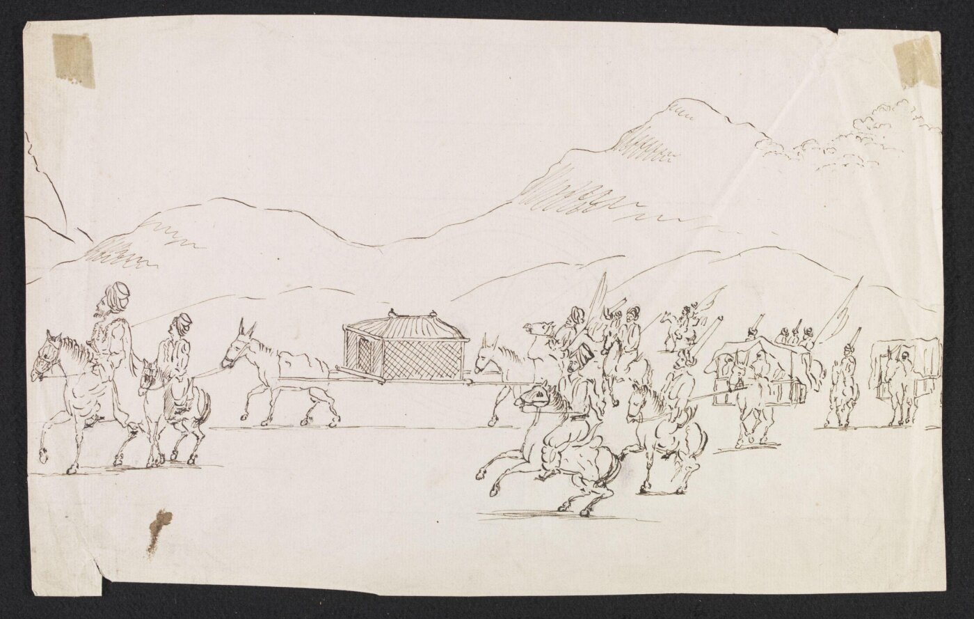 Unknown, A Party of Turks on Horseback, the women being carried in litters