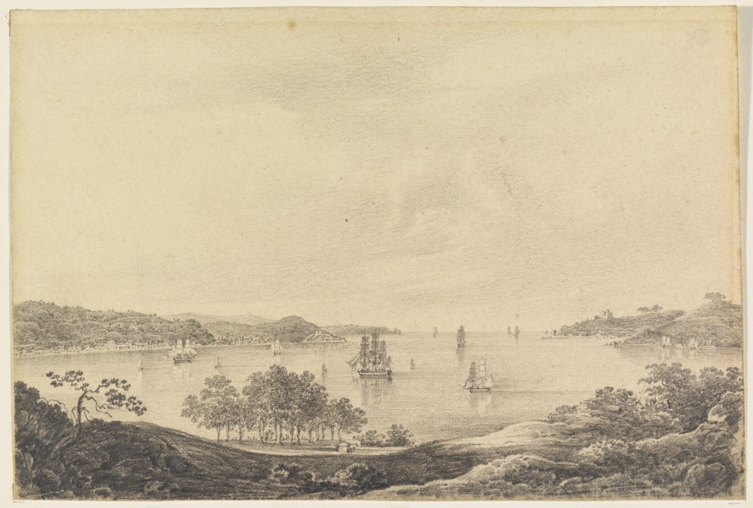 The Bosphorus, looking towards the Black Sea, from Kireçburnu on the European shore, Giuseppe Schranz, 1803-1853