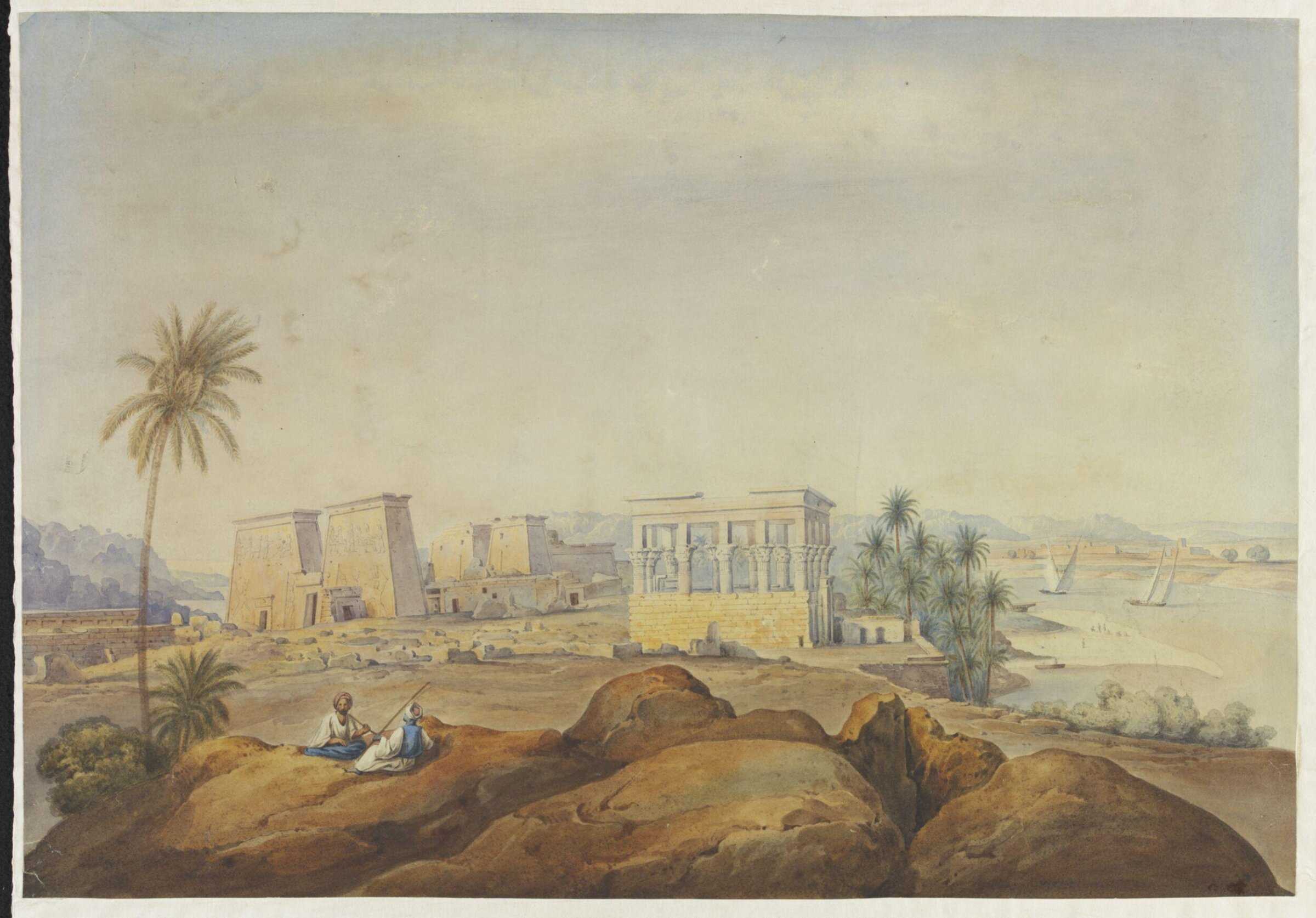 The Temple of Isis and Kiosk of Trajan on the Island of Philae, Antonio or Anton Schranz, 1840-1850