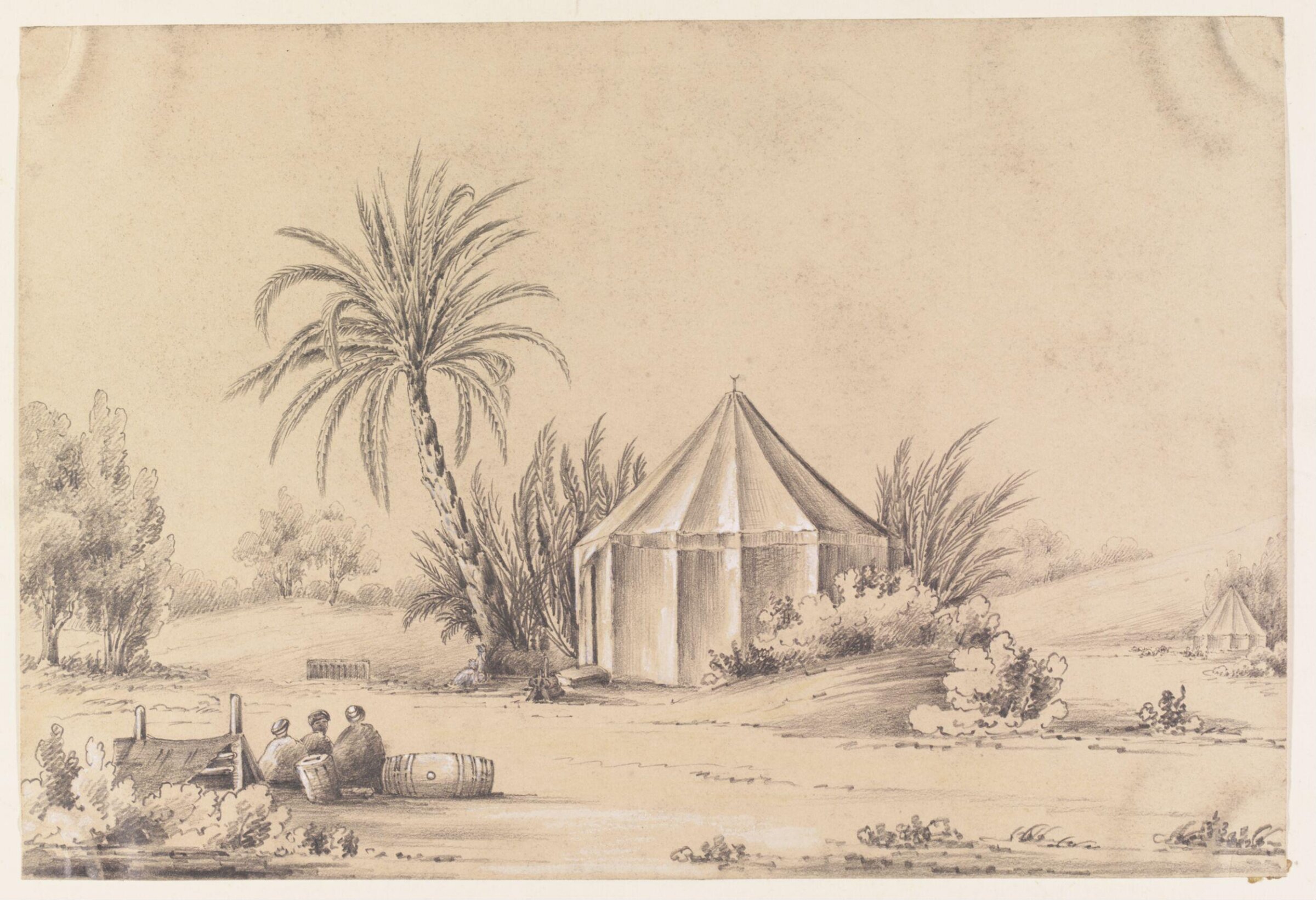 A Scene in the Desert Wady Gharendl, Louisa Tenison, 1843-1846