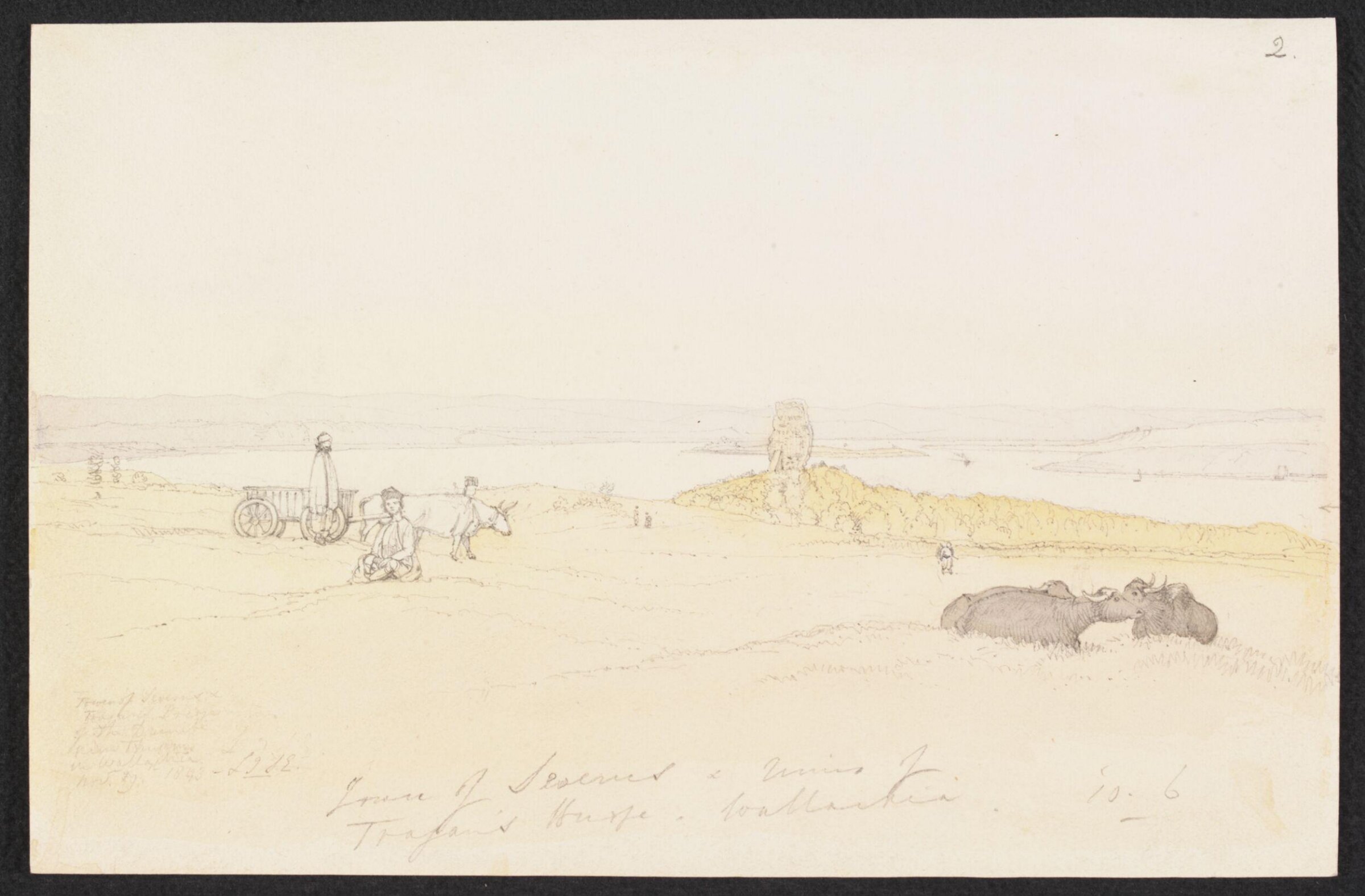 `Town of Severus & ruins of Trajan's Bridge - Wallachia', Godfrey Thomas Vigne, 1843