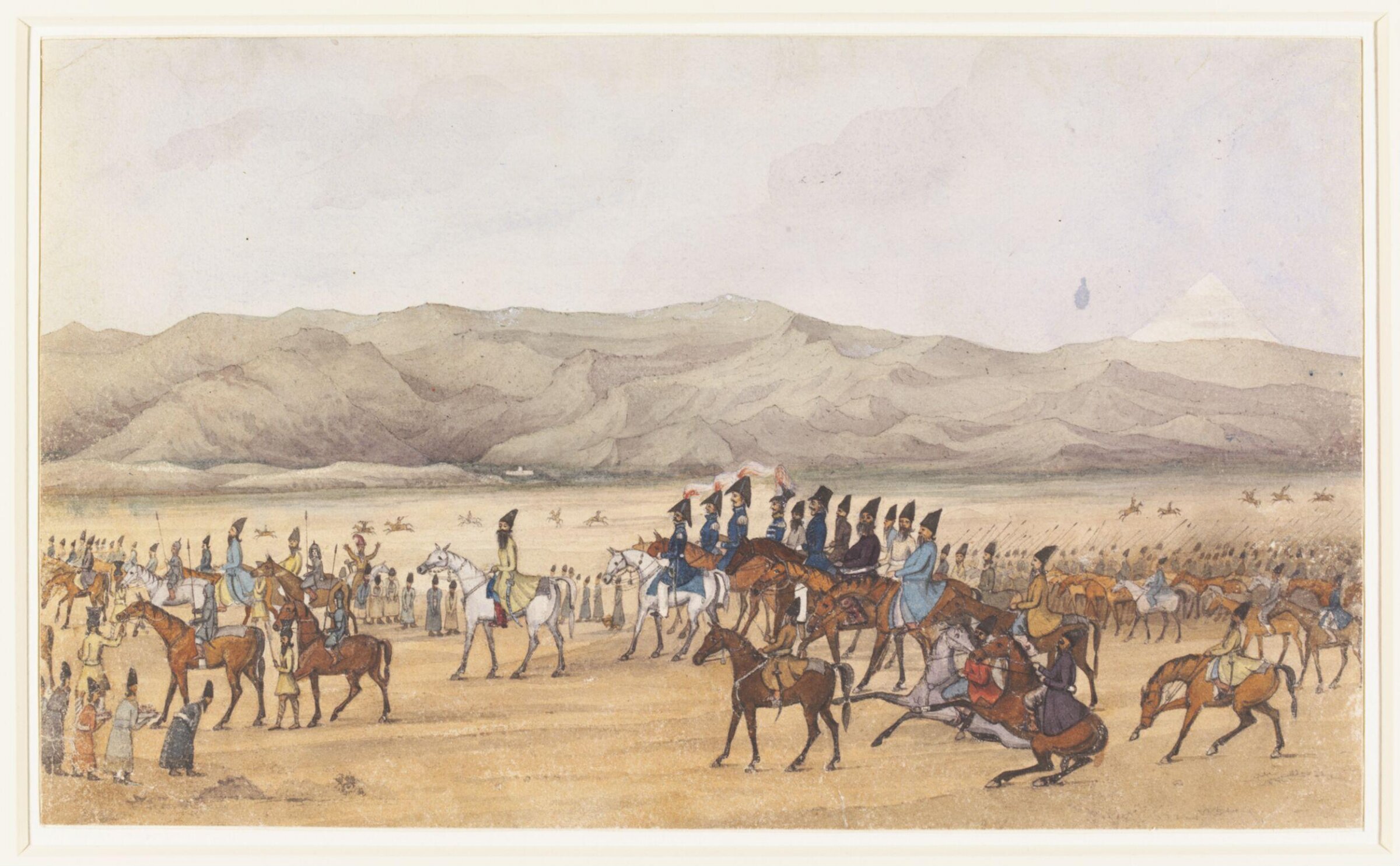 Istakball or public entry of H. R. H. Abbas Mirza at Tehran after the Campaign in Khorassan on the 15th. of June 1833, Godfrey Thomas Vigne, 1833