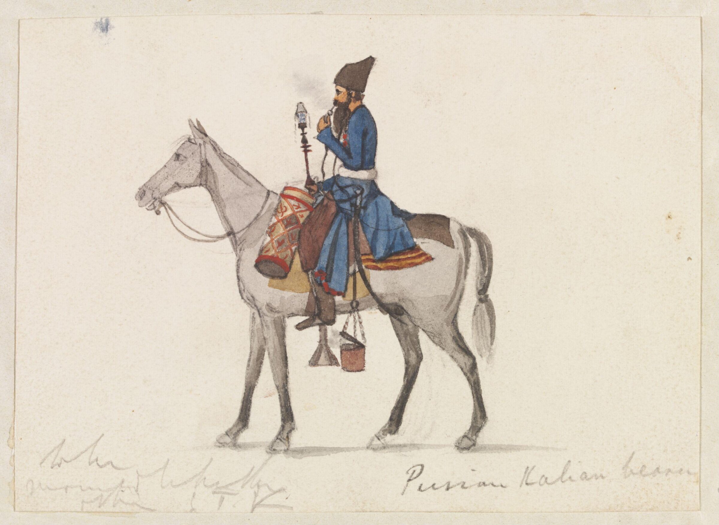 Persian Kalian Bearer, Godfrey Thomas Vigne, 1833