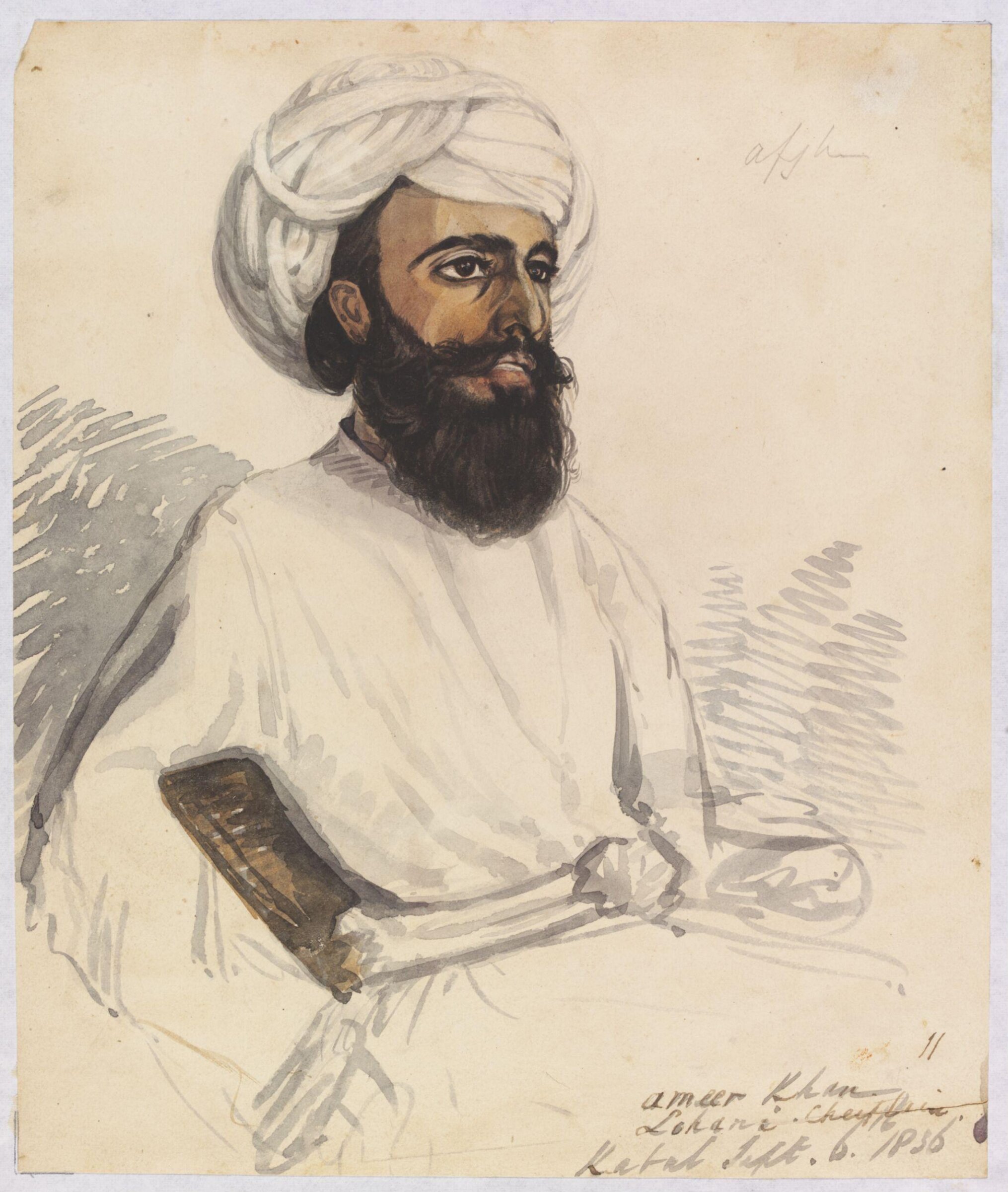 Ameer Khan  Lohani Cheiftain [sic], Godfrey Thomas Vigne, 1836