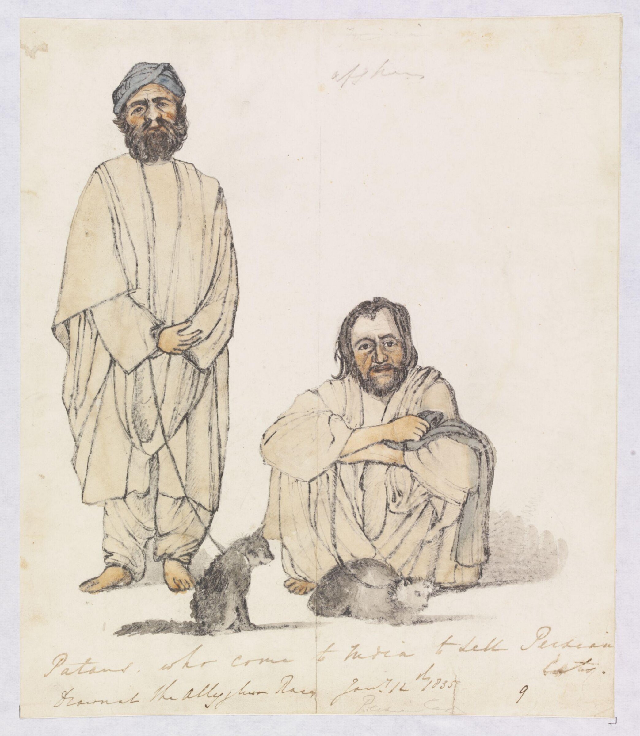 Patans, who come to India to sell Persian Cats, 1835-1838, Godfrey Thomas Vigne, 1835-1838