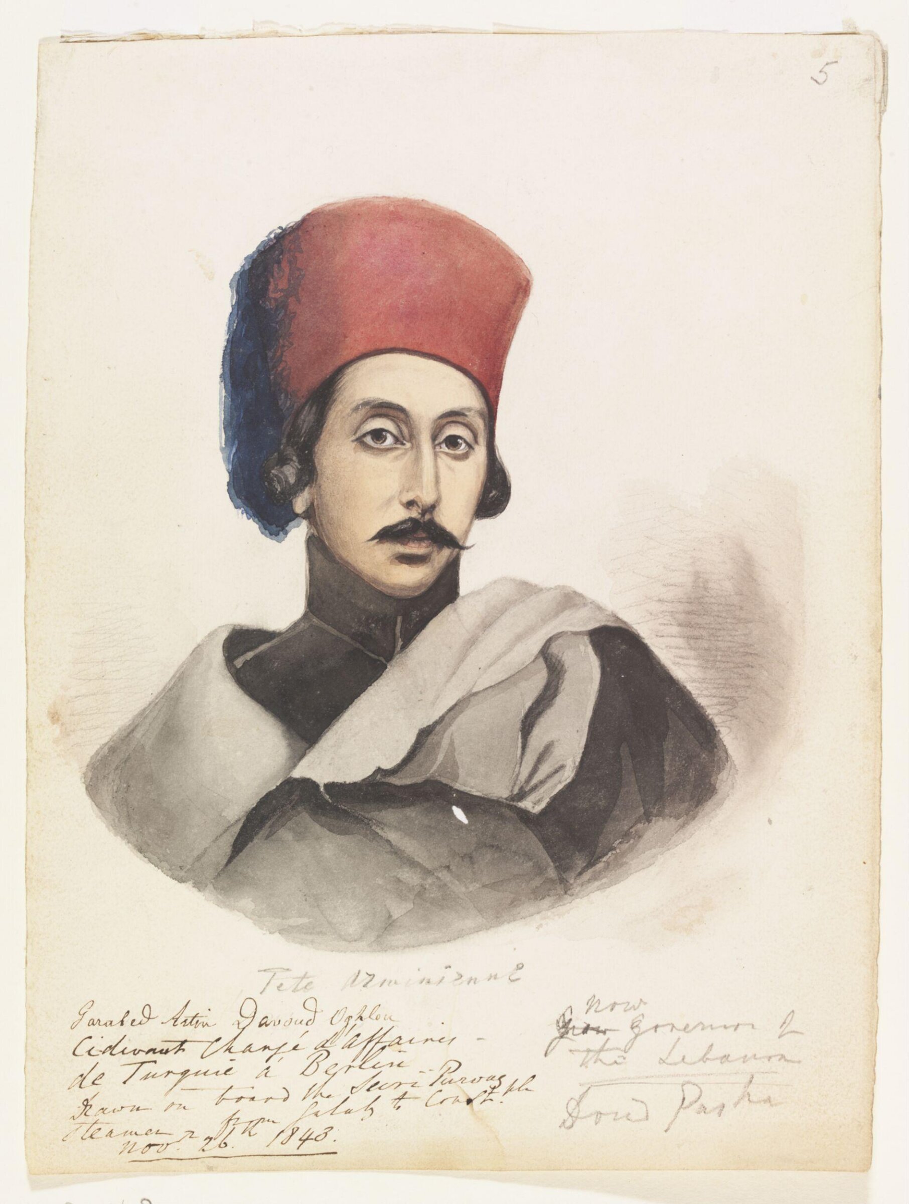 Garabed Artin Davoud Oghlou Ci-devant Chargé daffaires de Turquie à Berlin, Godfrey Thomas Vigne, 1843