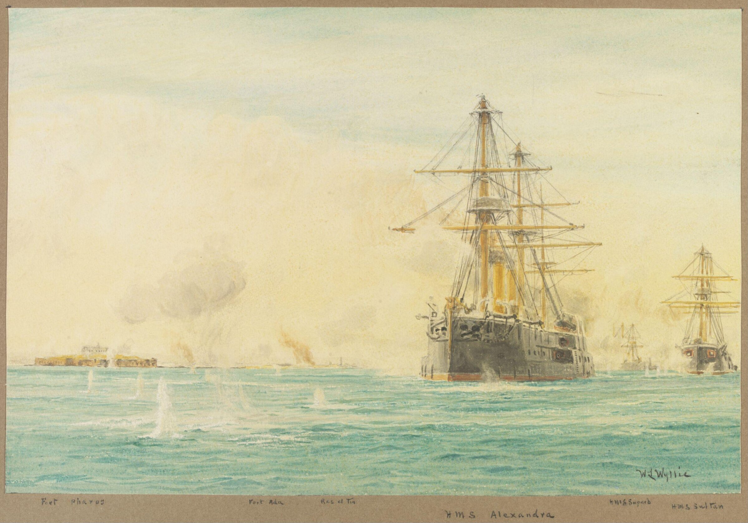 The Bombardment of the Forts of Alexandria, William Lionel Wyllie, 1882