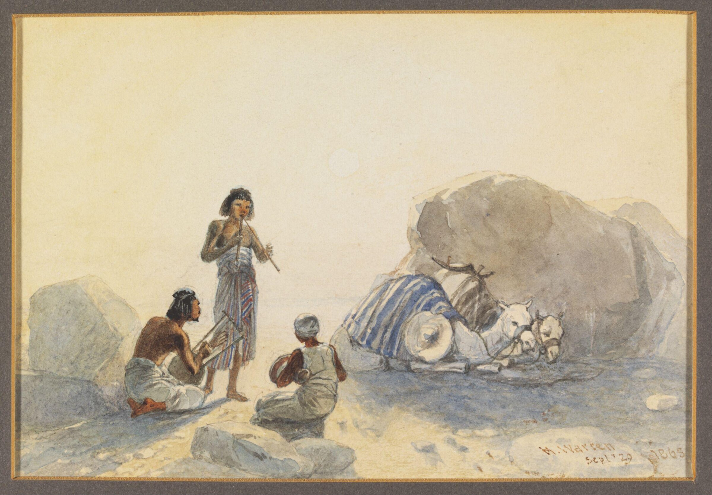 A Nubian Concert in the Desert, Henry Warren, 1865