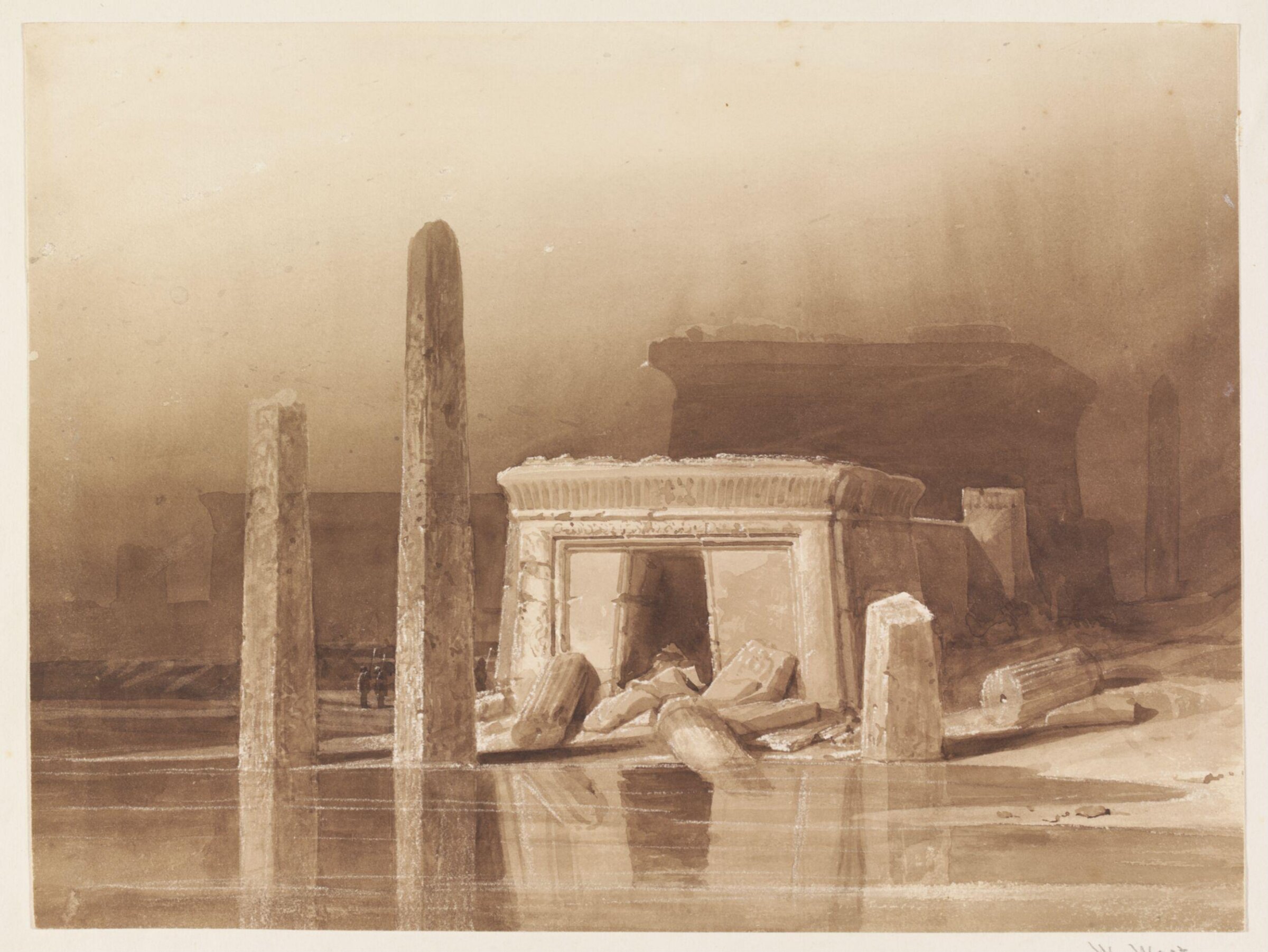 Oriental Capriccio: Ruined Temple on the Nile, William West, 1825-1830