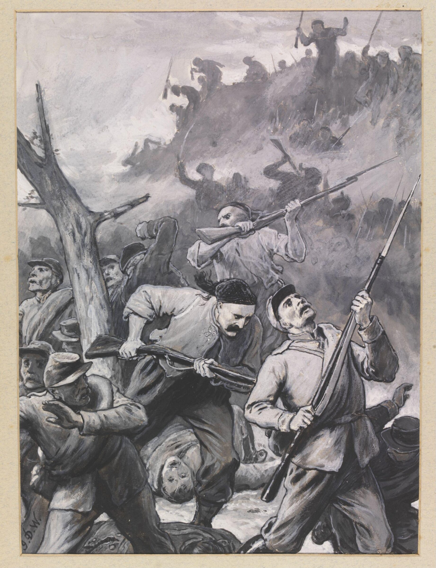 With the Turks at Shipka - Allah! Allah!  A Turkish charge after an unsuccessful assault by the Russians, John Dawson Watson, 1877