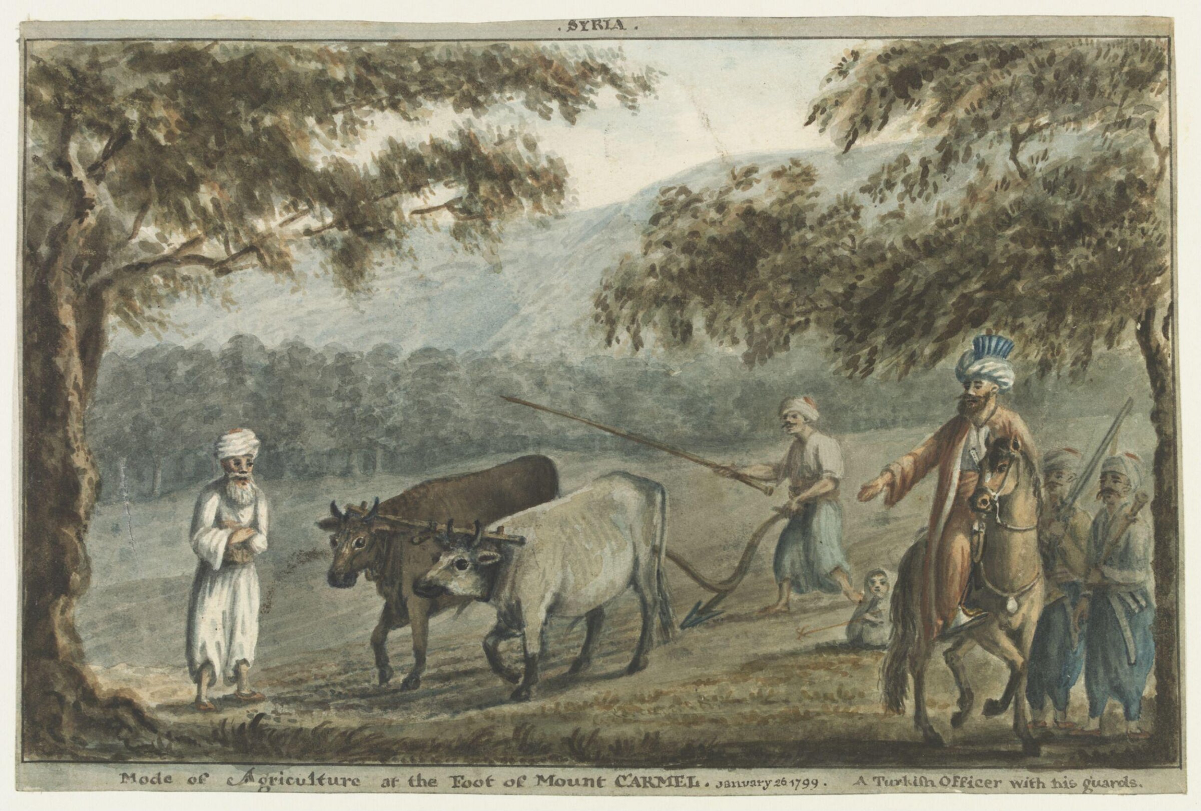 Syria.  Mode of Agriculture at the Foot of Mount Carmel, Cooper Willyams, 1799